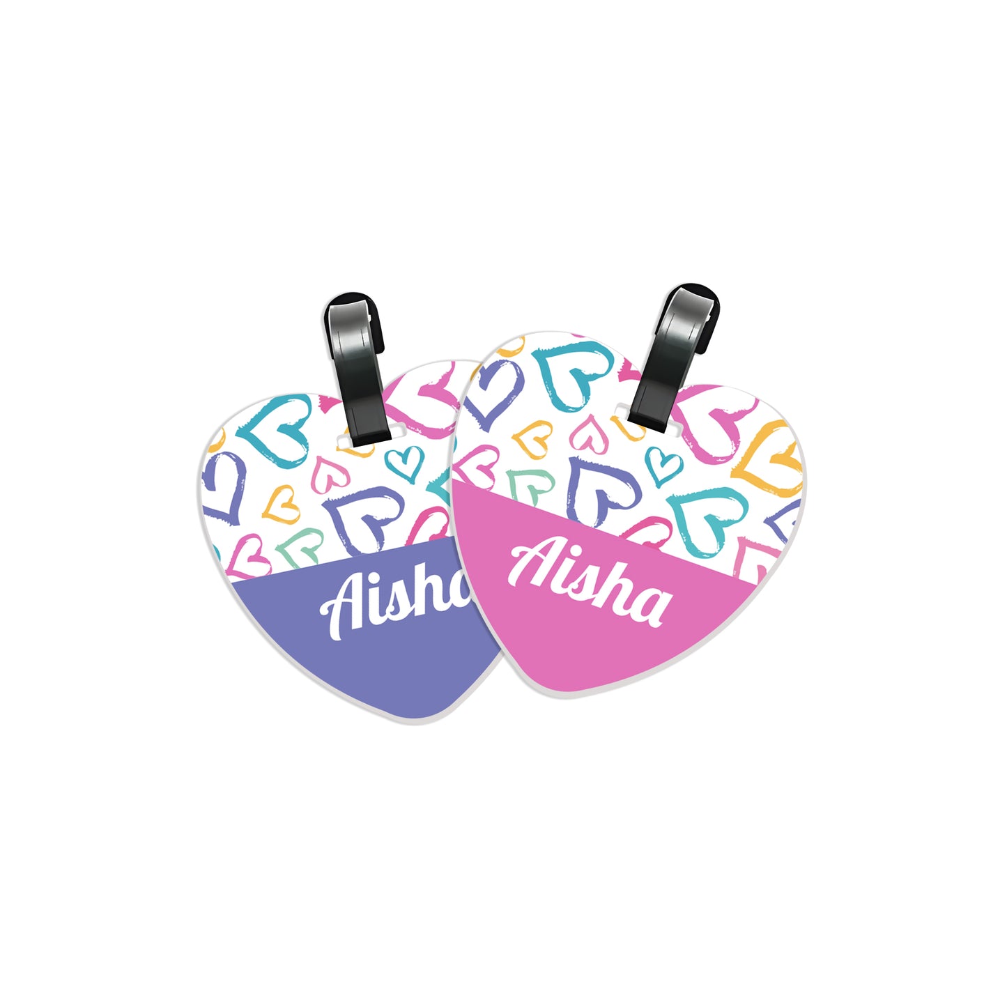 School Tags D163 - Heart Pattern