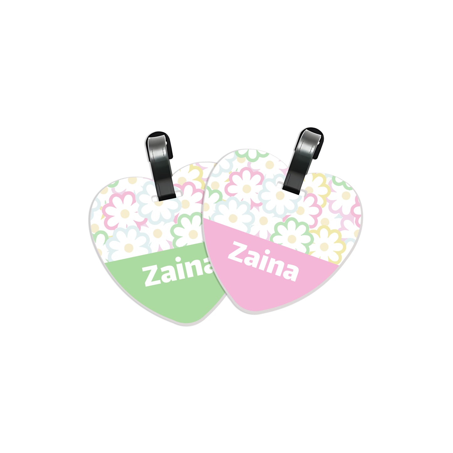 School Tags D162 - Flower Pattern