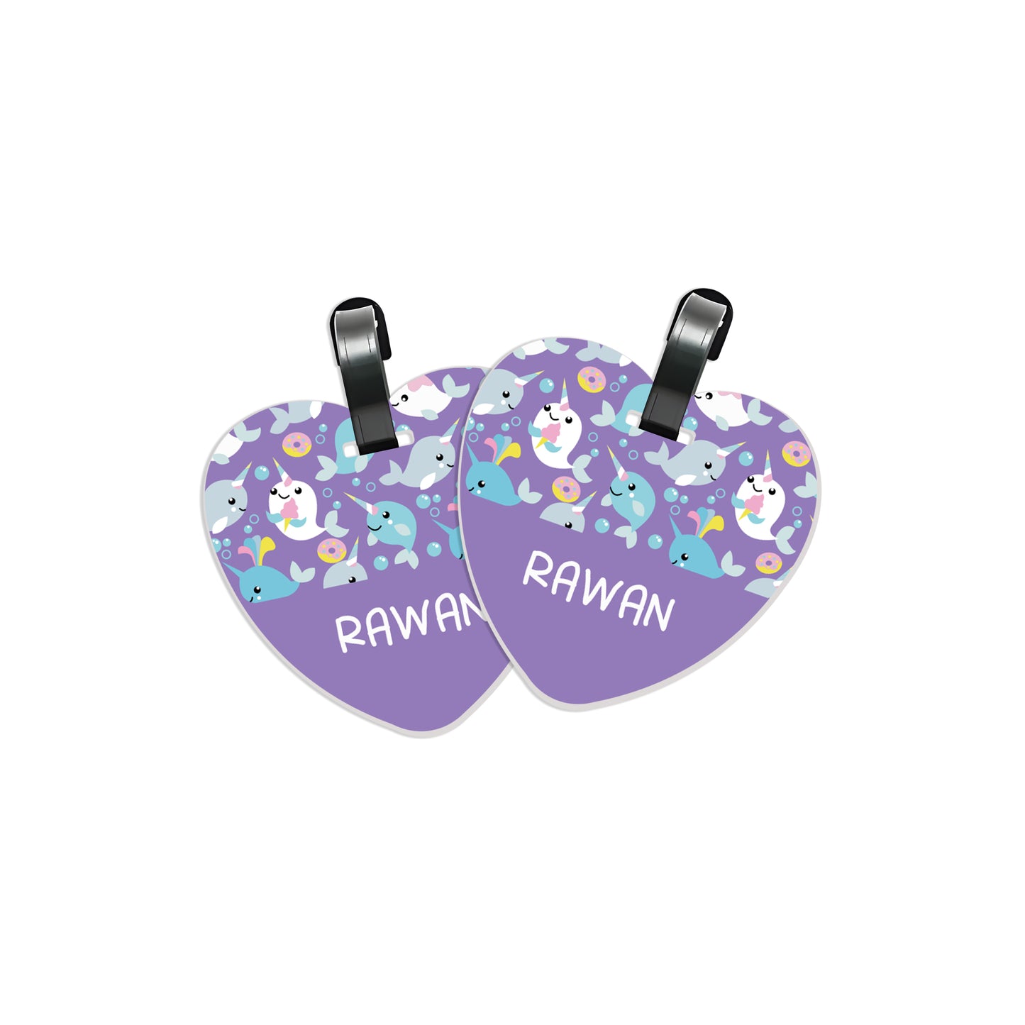 School Tags D161 - Purple Fish