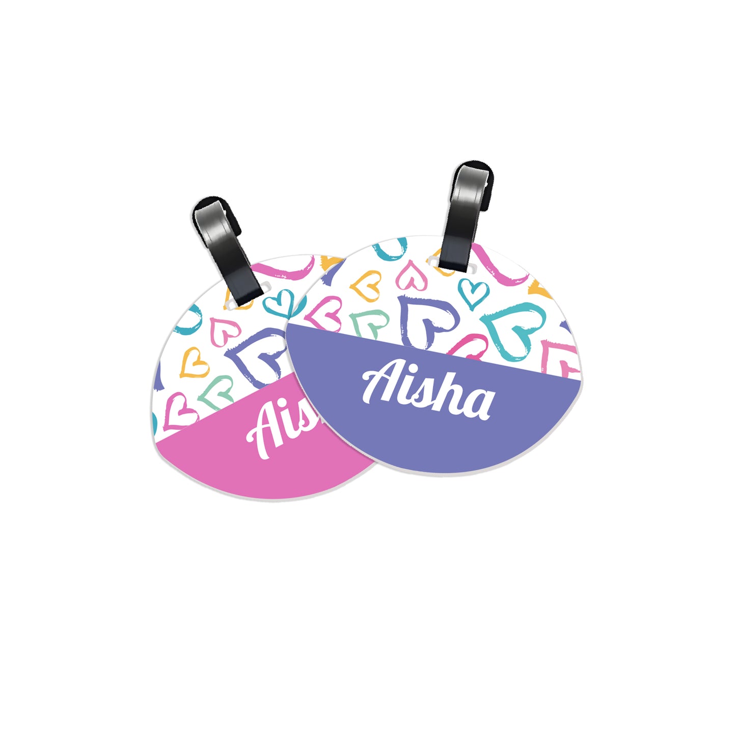 School Tags D163 - Heart Pattern
