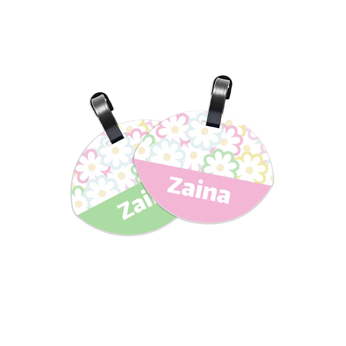 School Tags D162 - Flower Pattern
