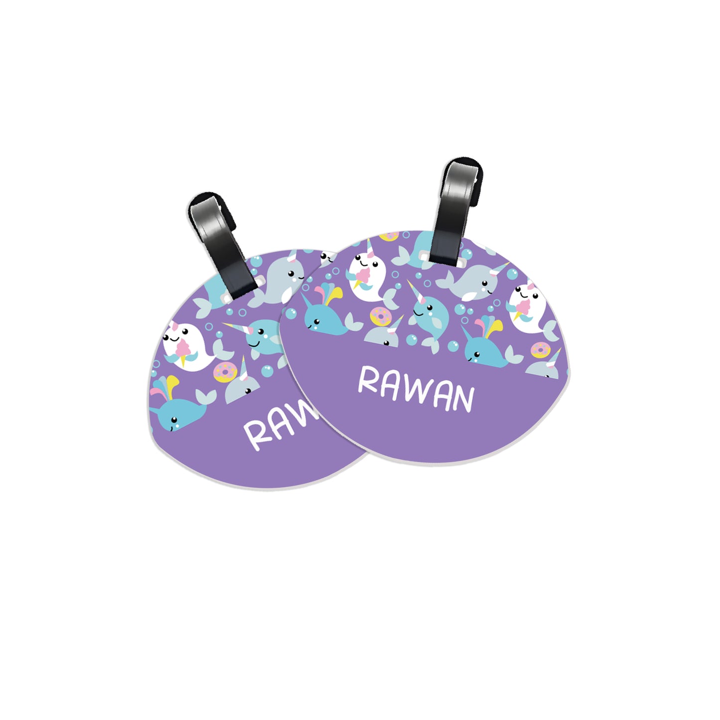 School Tags D161 - Purple Fish
