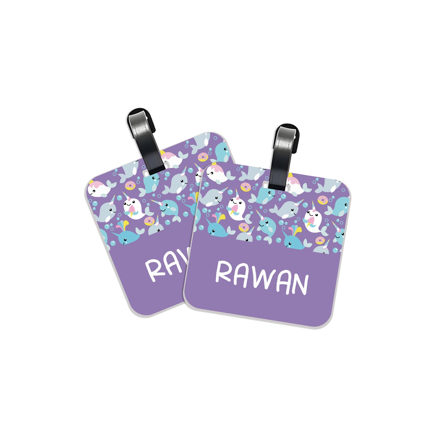 School Tags D161 - Purple Fish