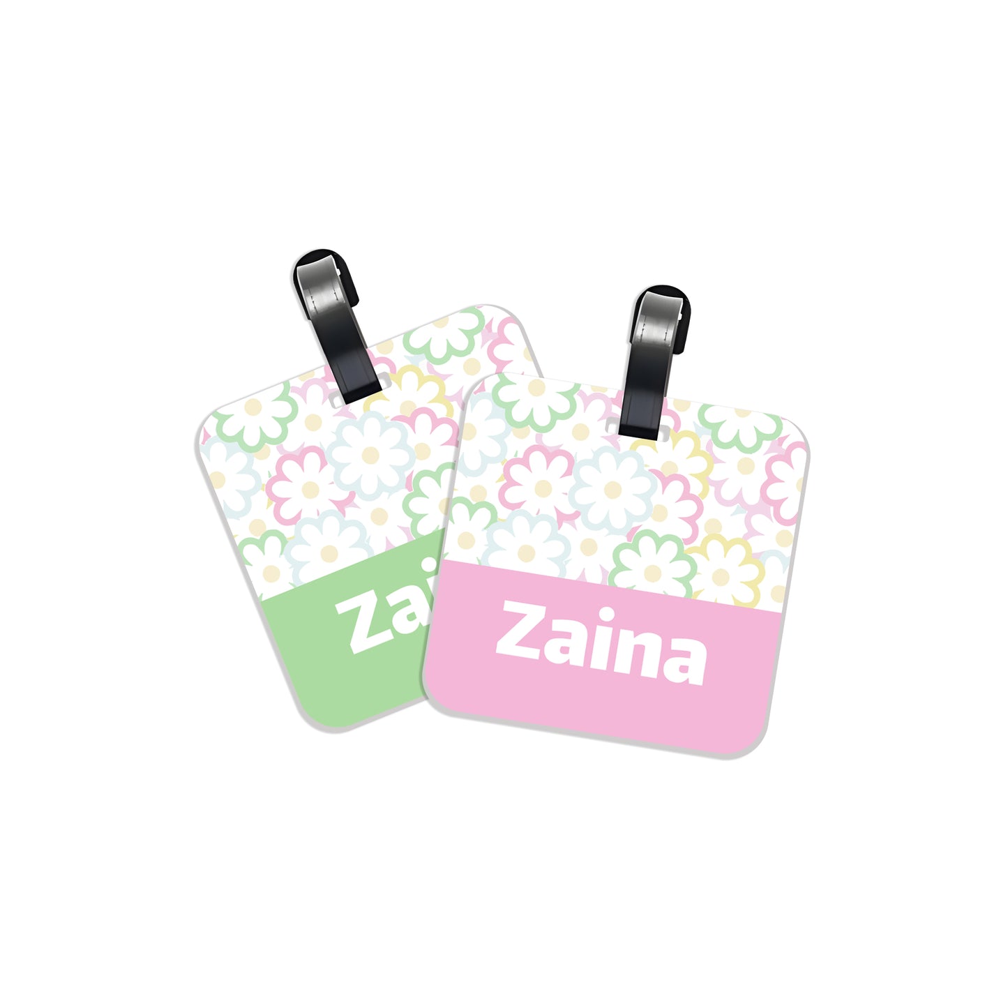School Tags D162 - Flower Pattern