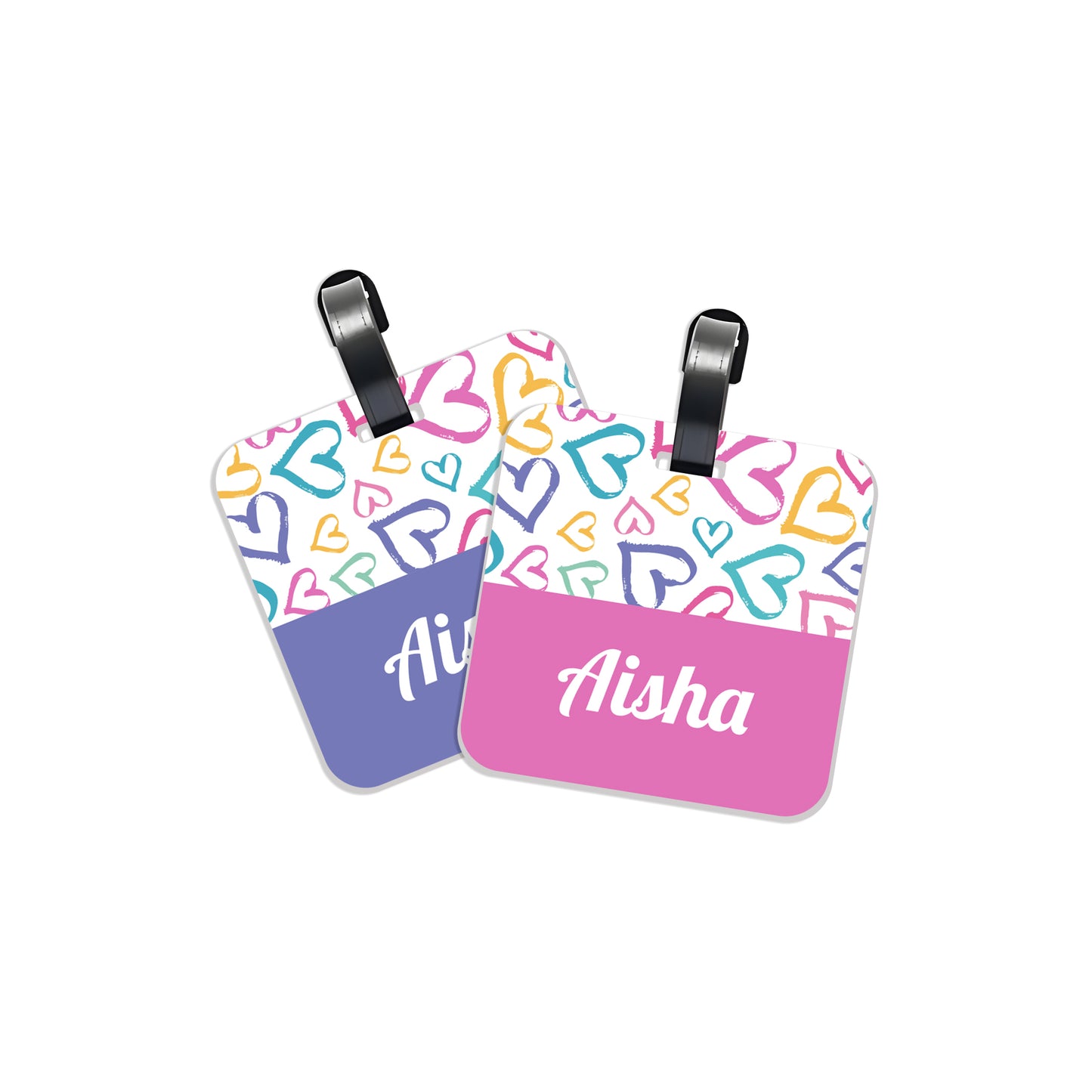 School Tags D163 - Heart Pattern