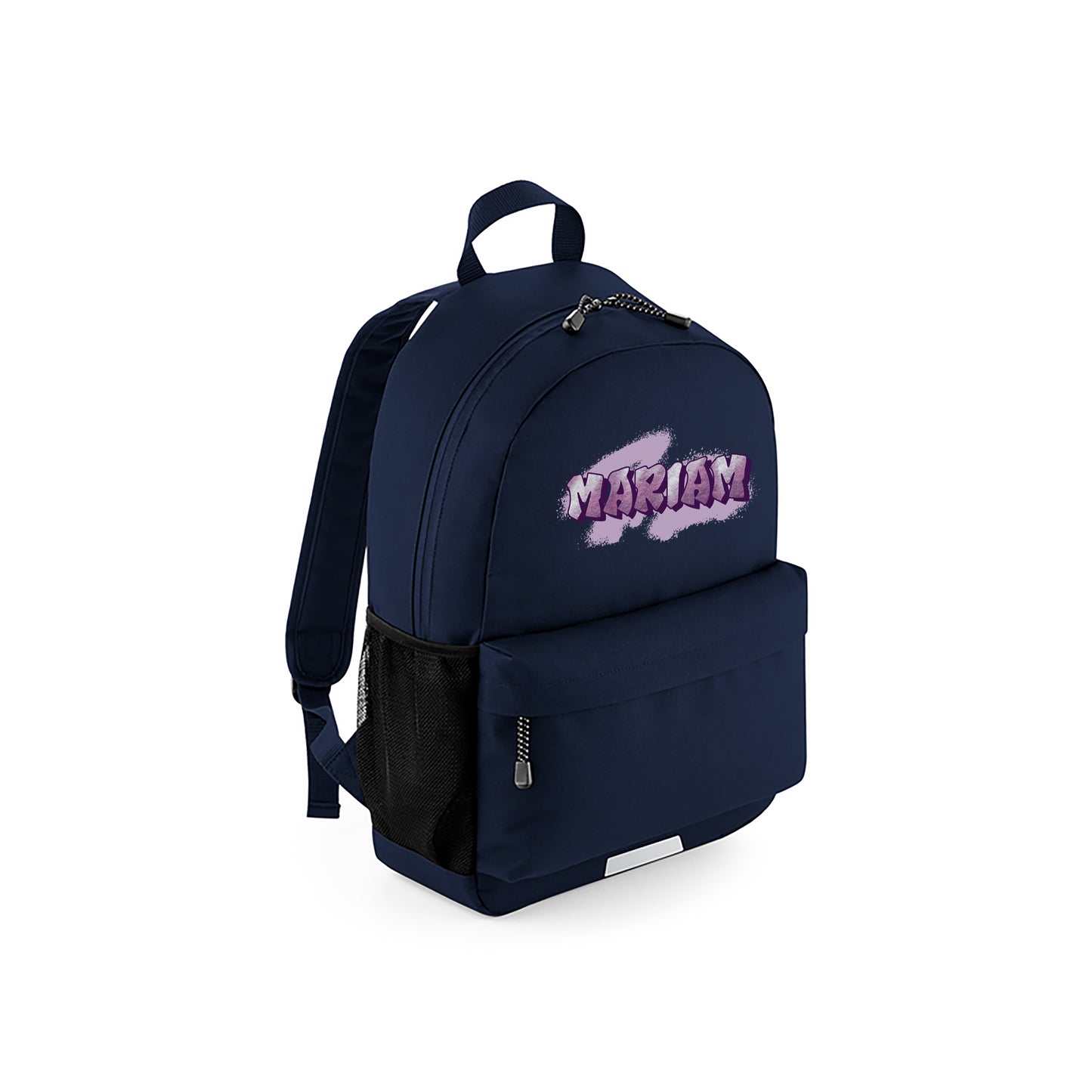Navy Blue School Pocket Backpack - Graffiti