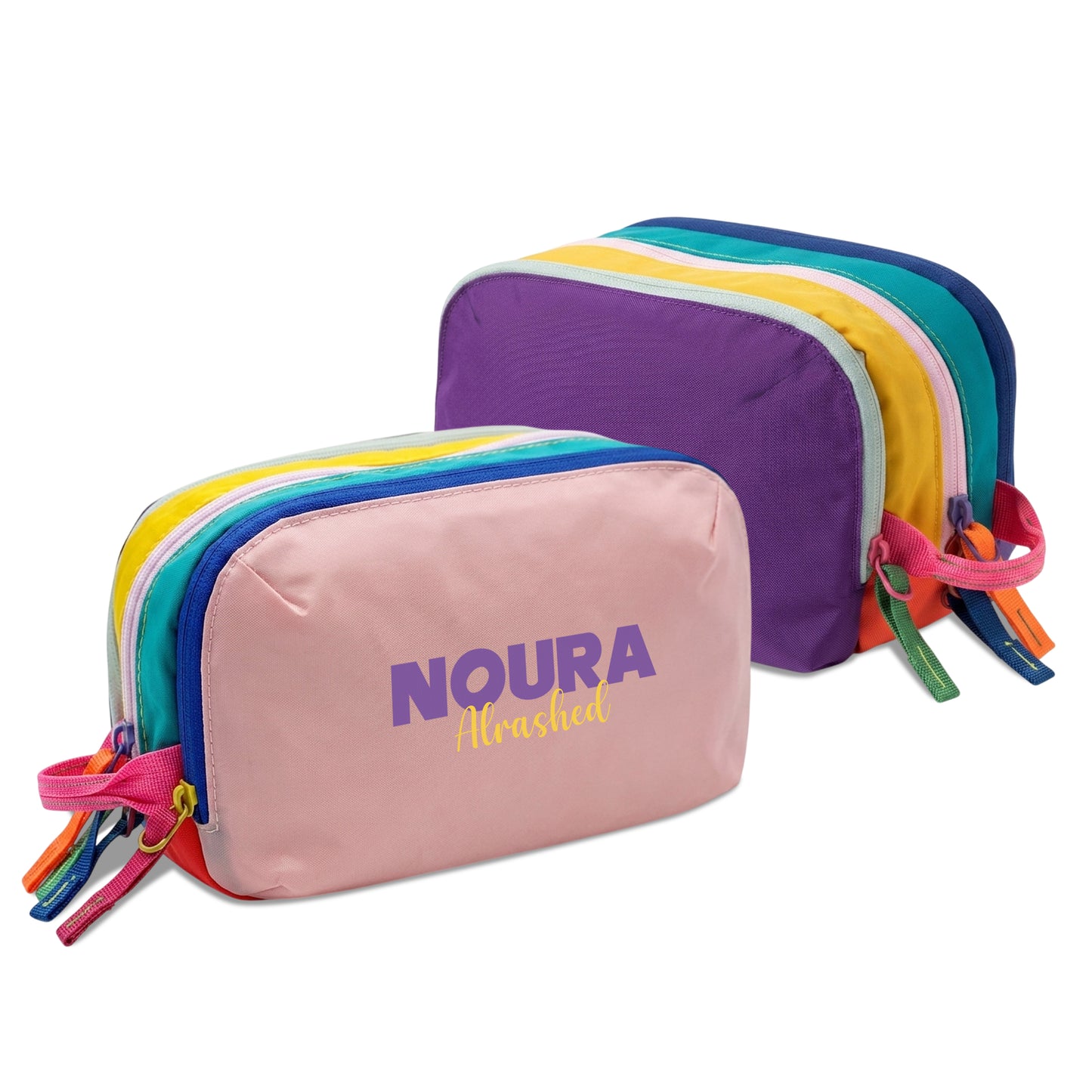 Multi-Zip Pencil Pouch Pink/Purple