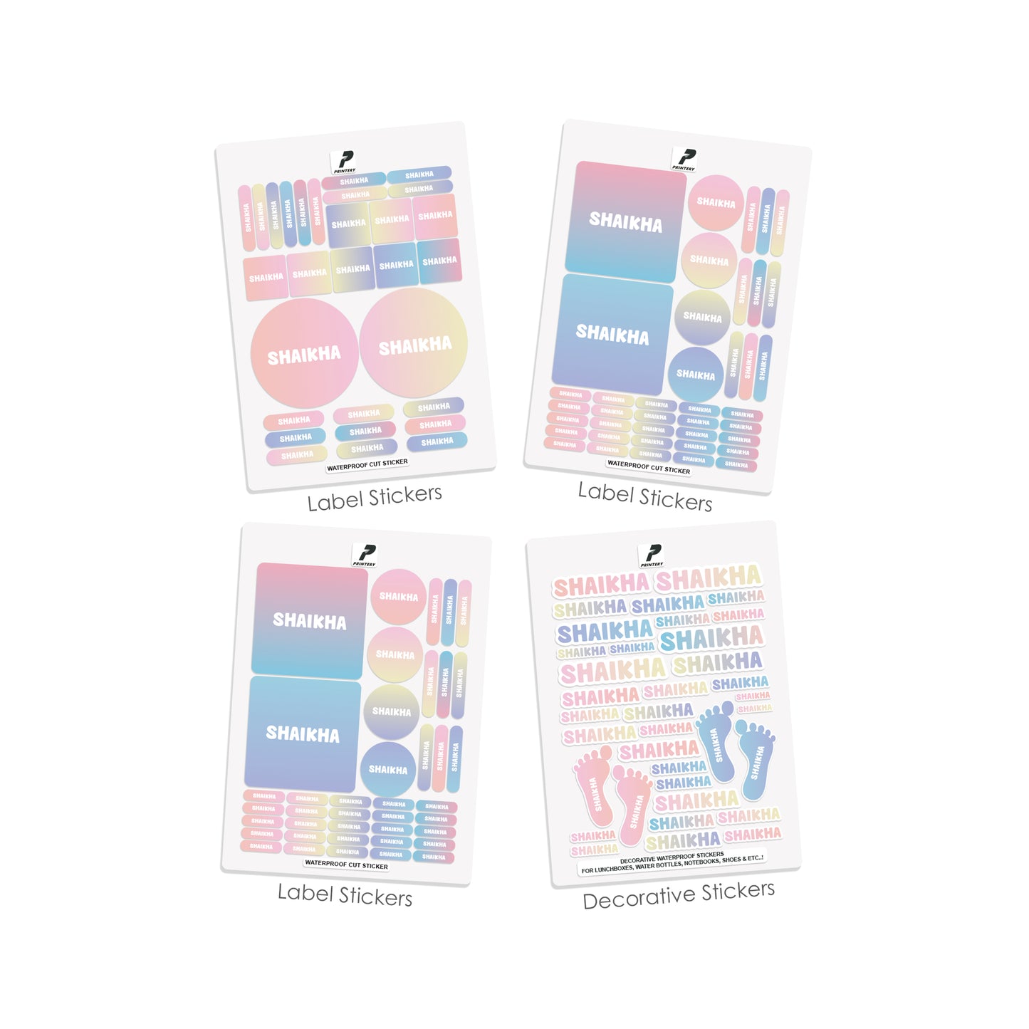 School Label Stickers Pack D140 - Basic Theme
