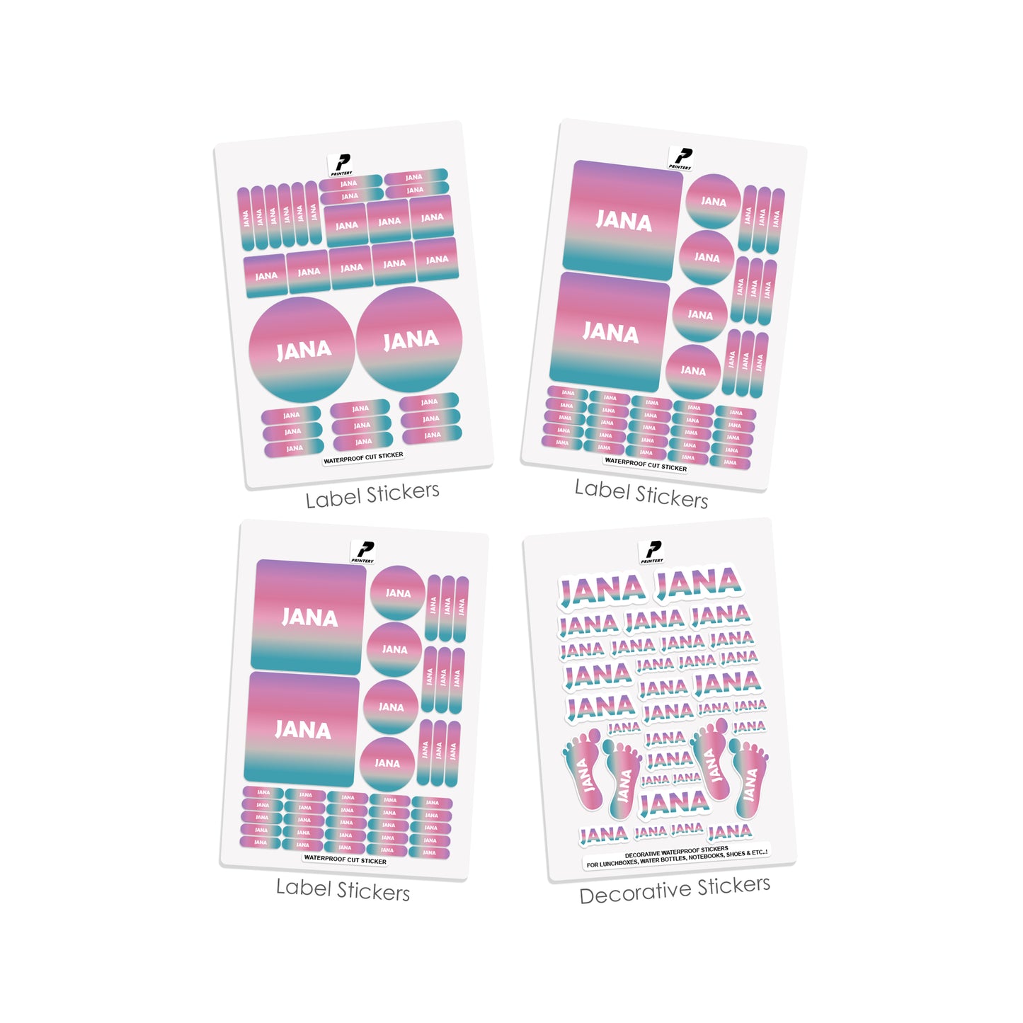 School Label Stickers Pack D105
