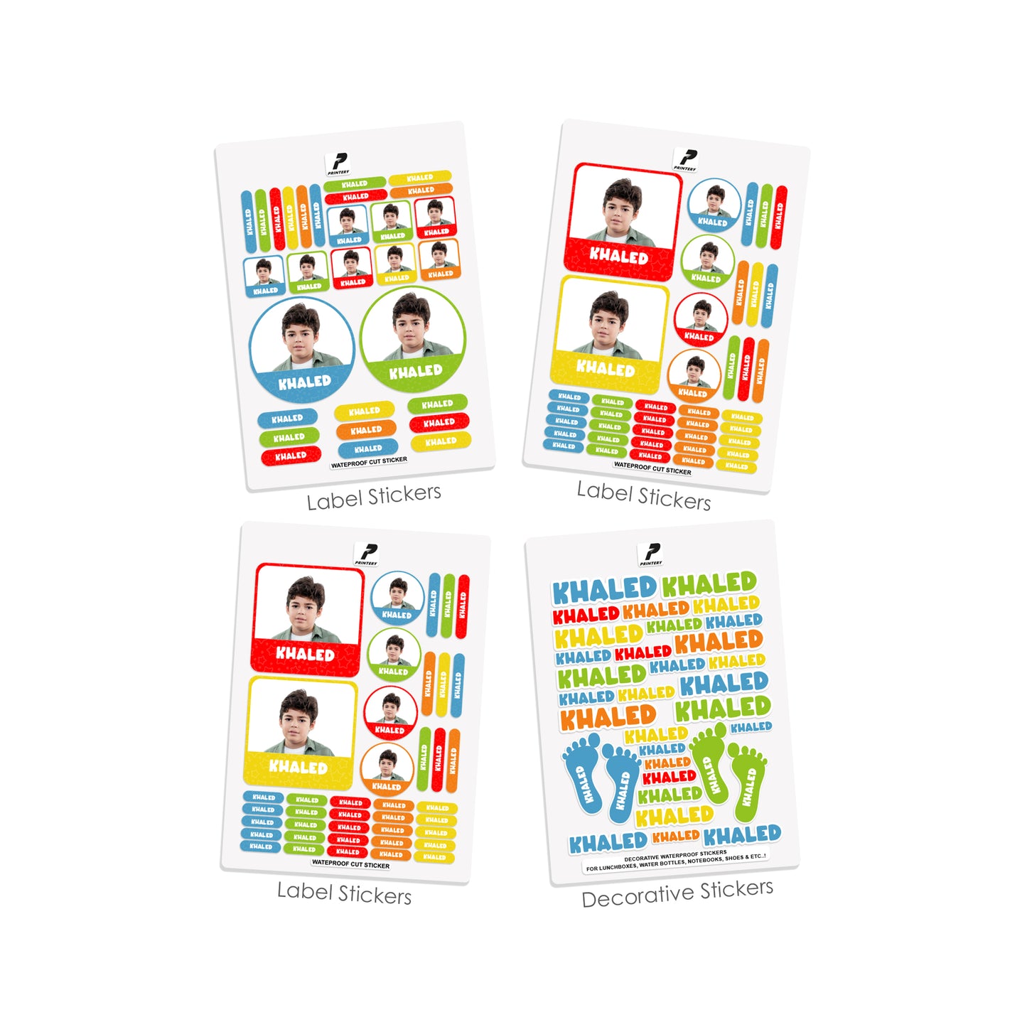 School Label Stickers Pack D133 - Boy Photo Theme