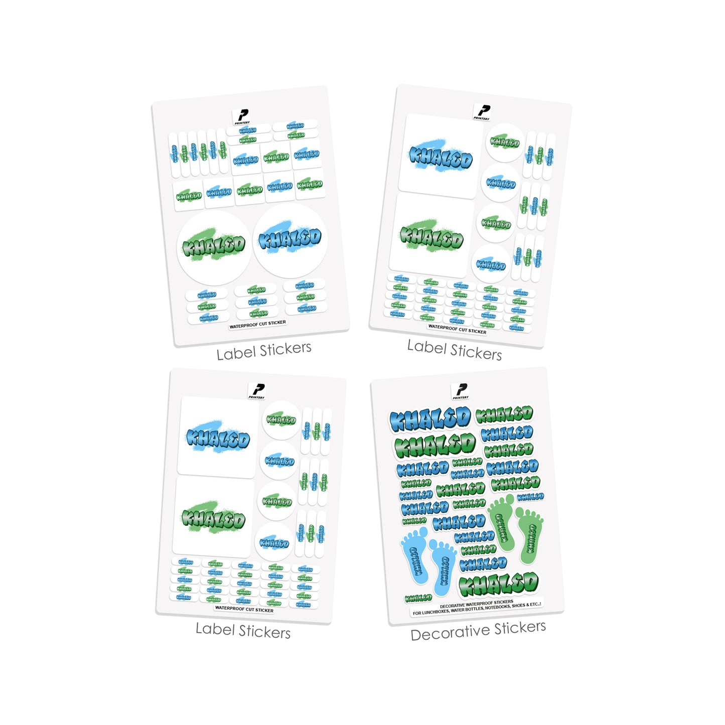 School Label Stickers Pack D143 - Graffiti Boy