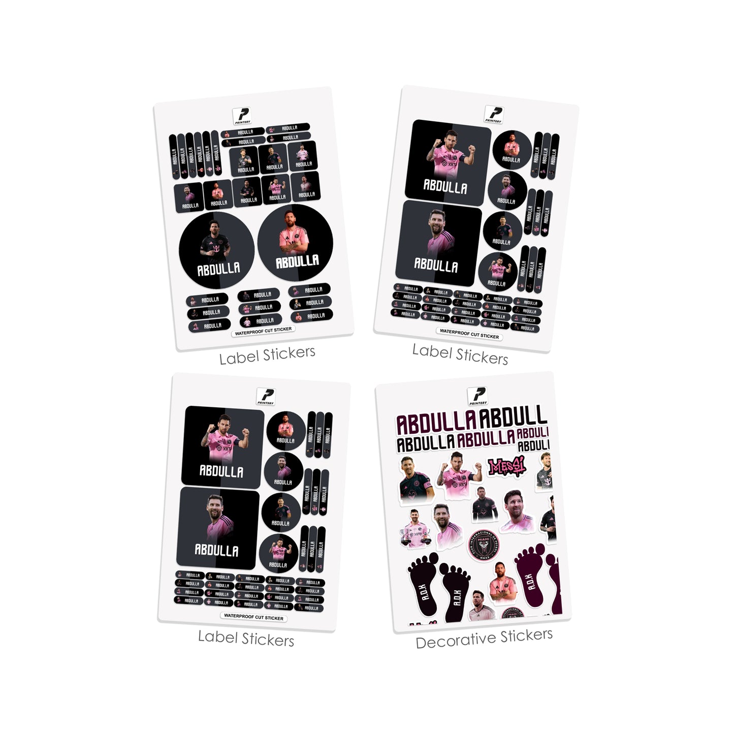 School Label Stickers Pack D144 - Messi