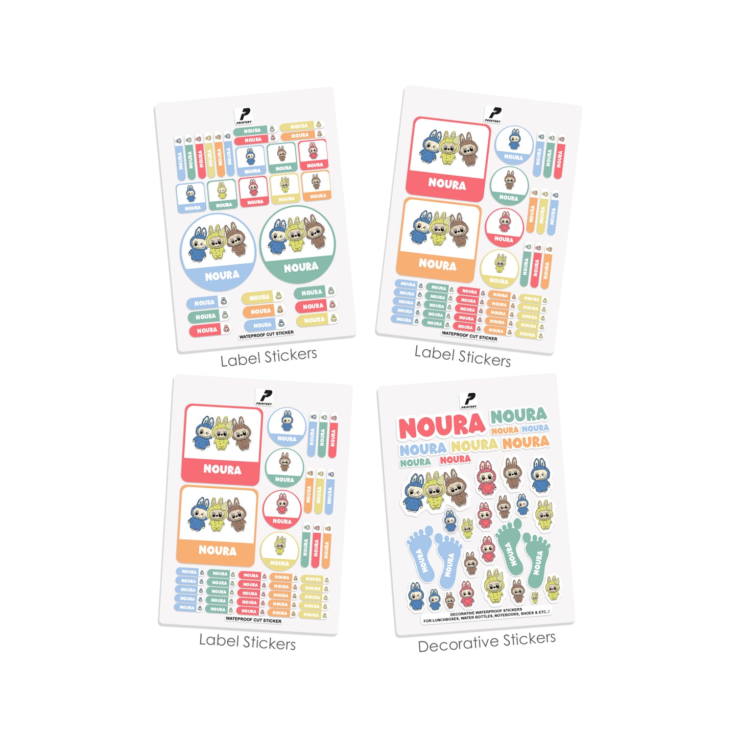 School Label Stickers Pack D159 - Labubu