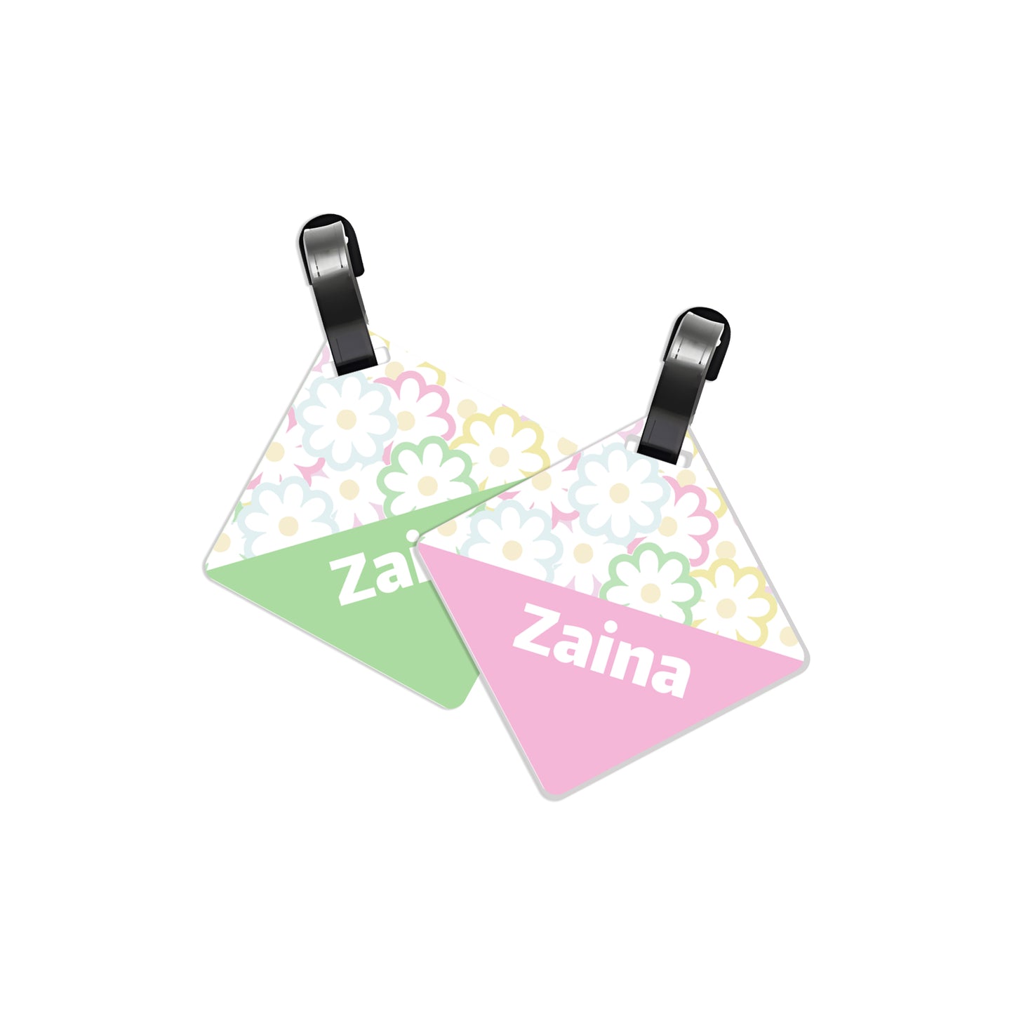 School Tags D162 - Flower Pattern