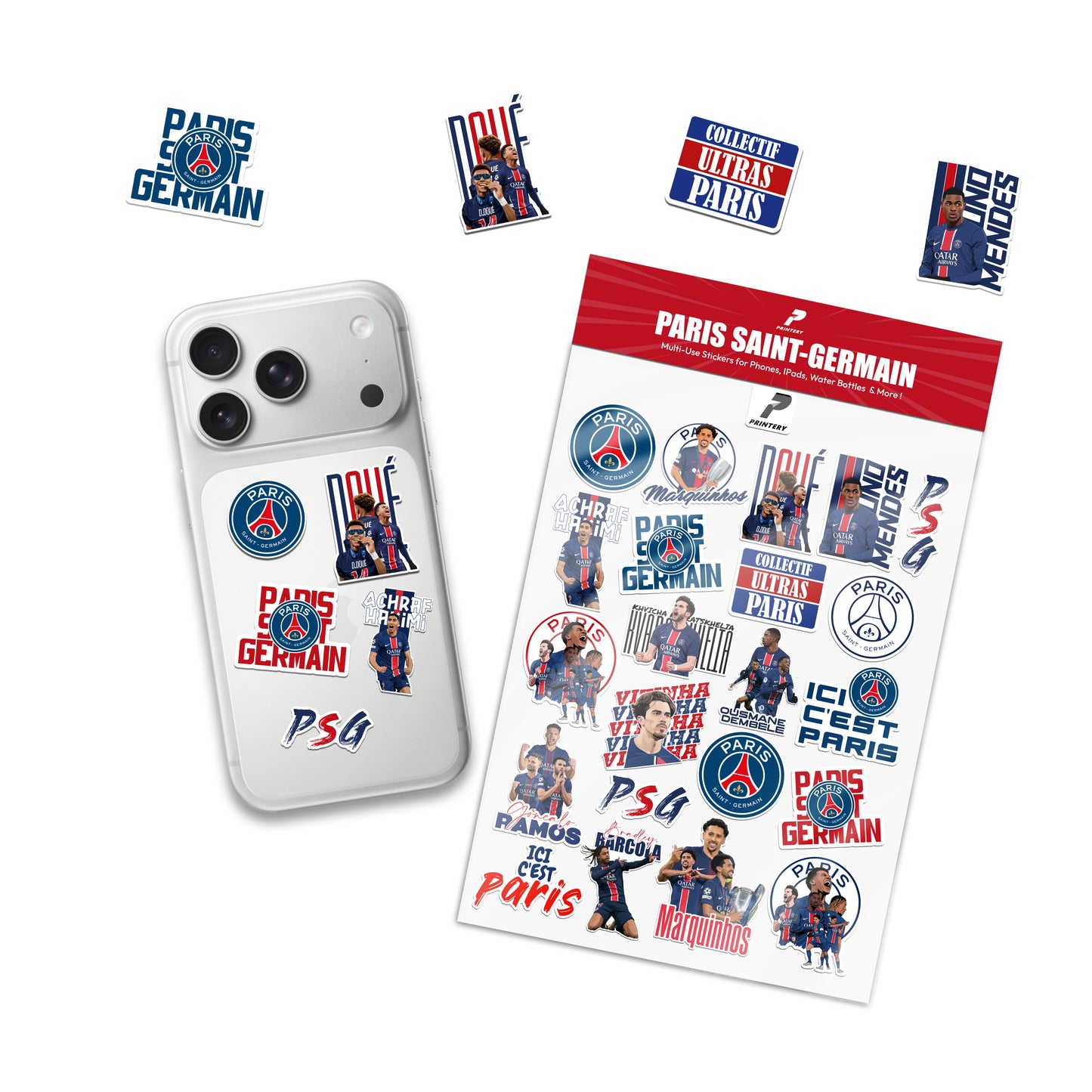 Paris Saint-Germain Multi Use Sticker Pack