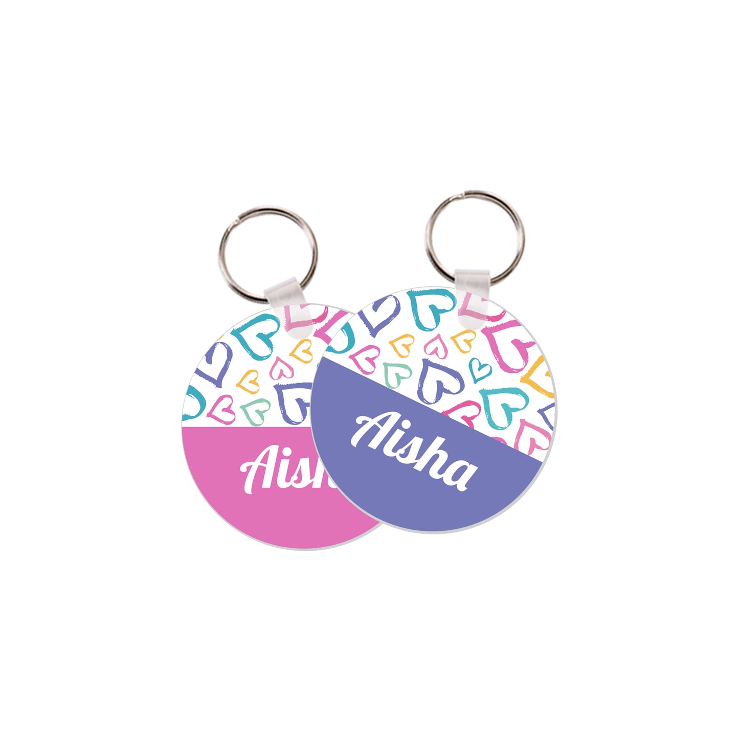School Tags D163 - Heart Pattern