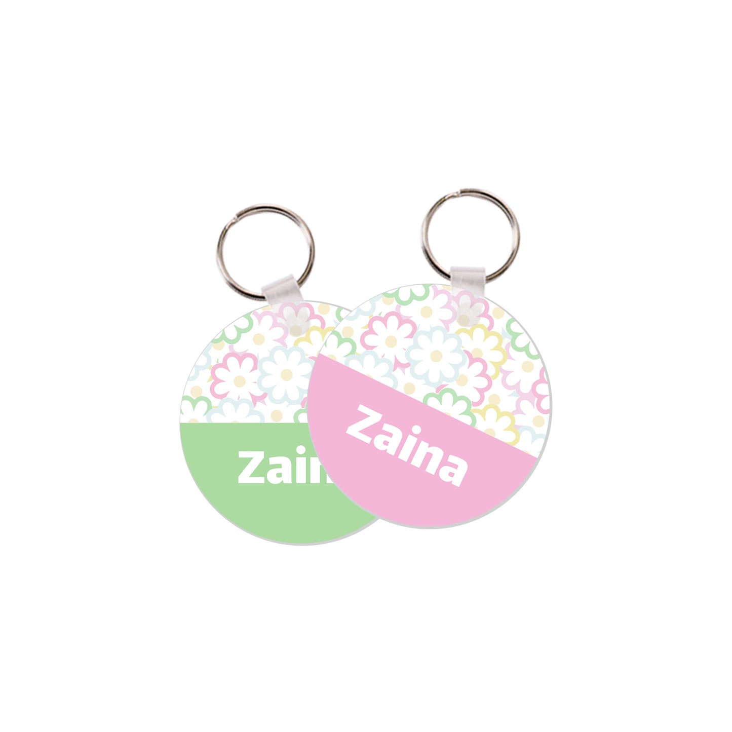 School Tags D162 - Flower Pattern