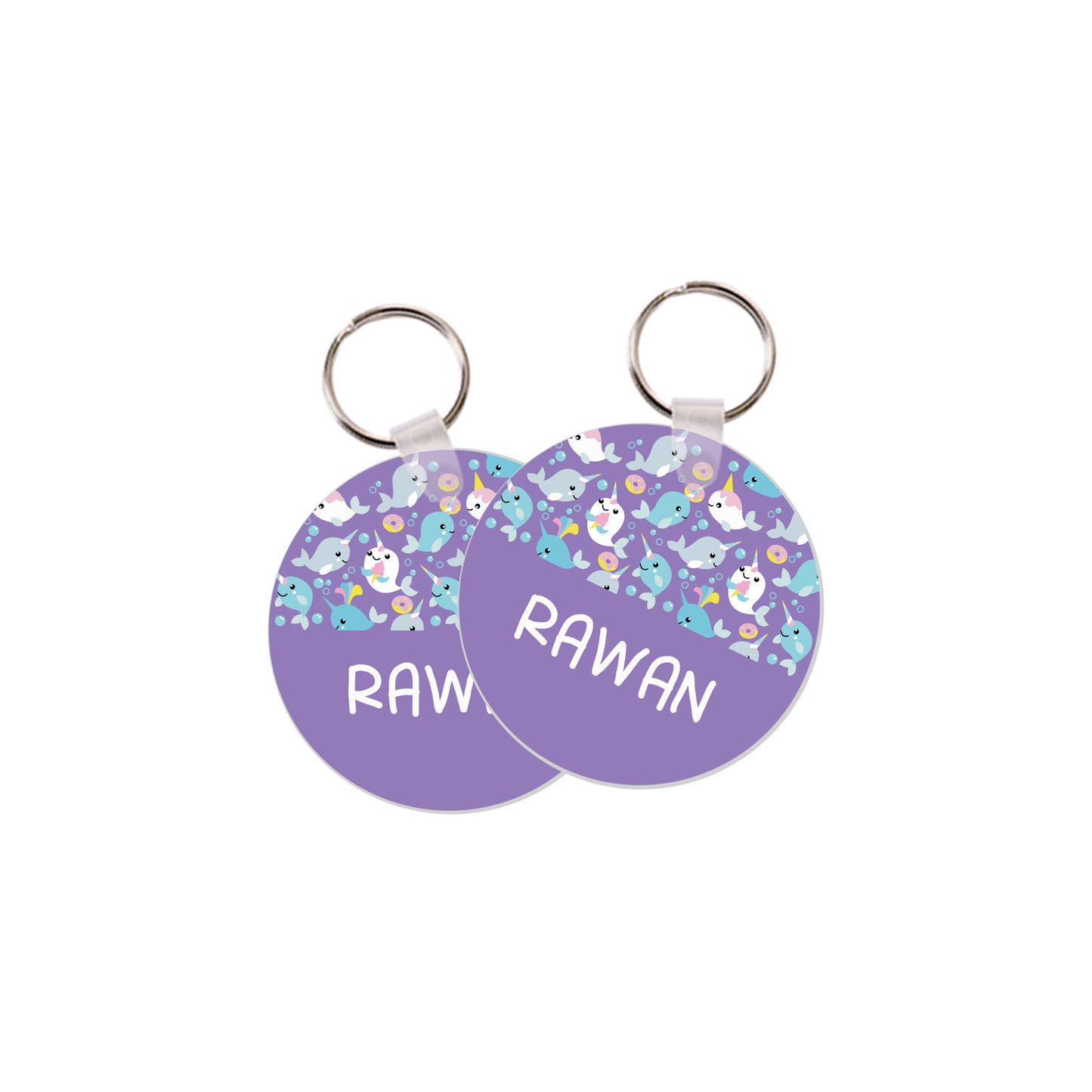 School Tags D161 - Purple Fish