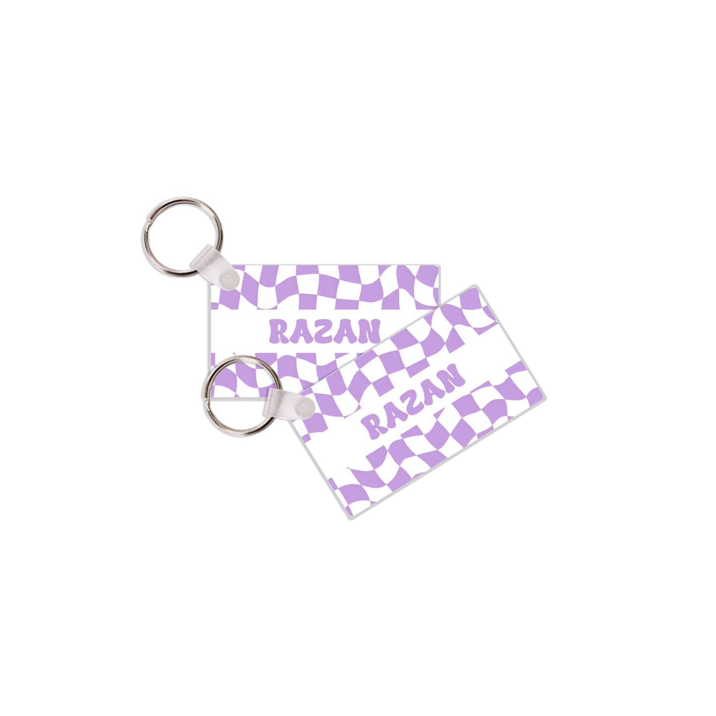 School Tags D147 - Purple Retro Check Pattern