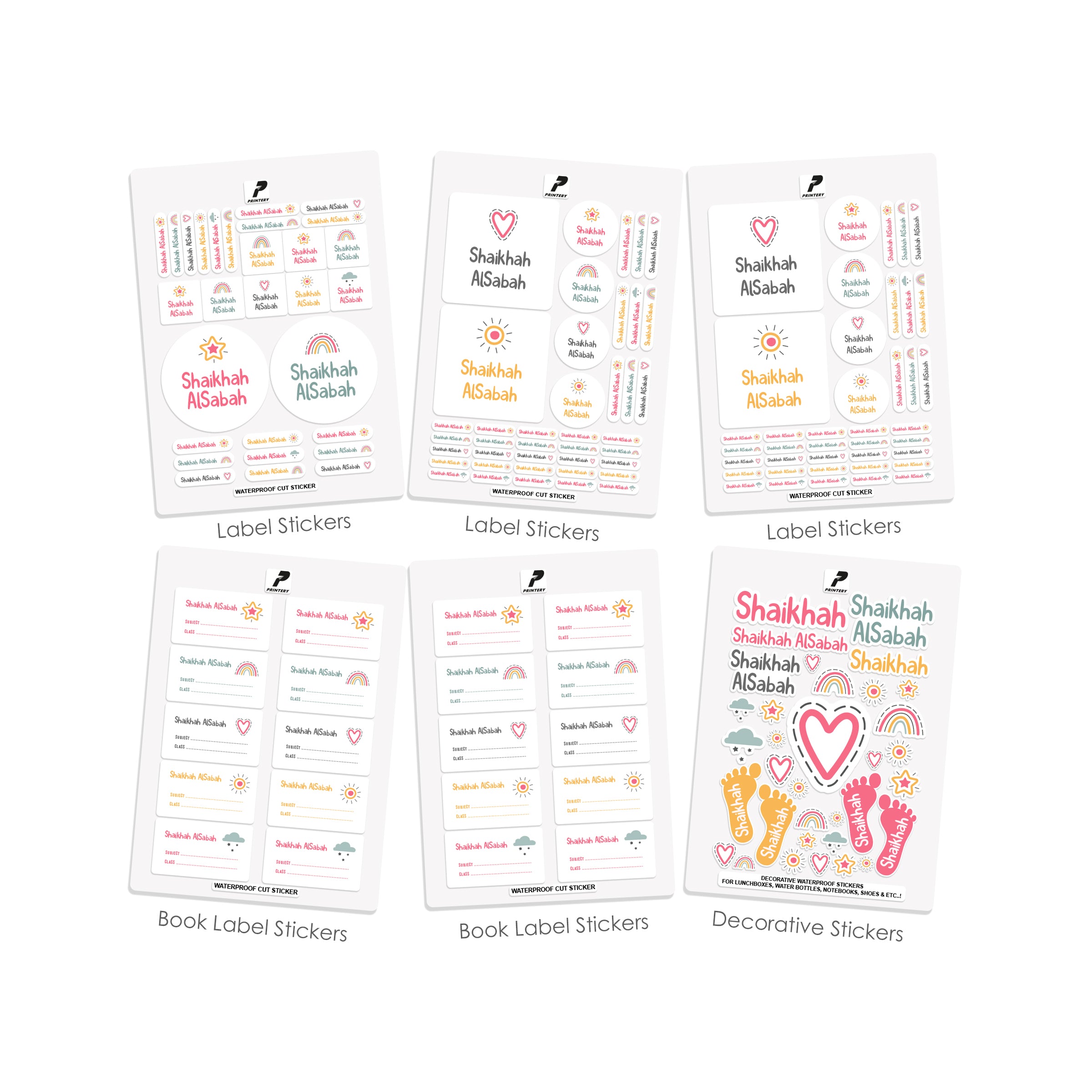 Language Sticker Students Label School Label Stickers Pack D006 – PRINTERY