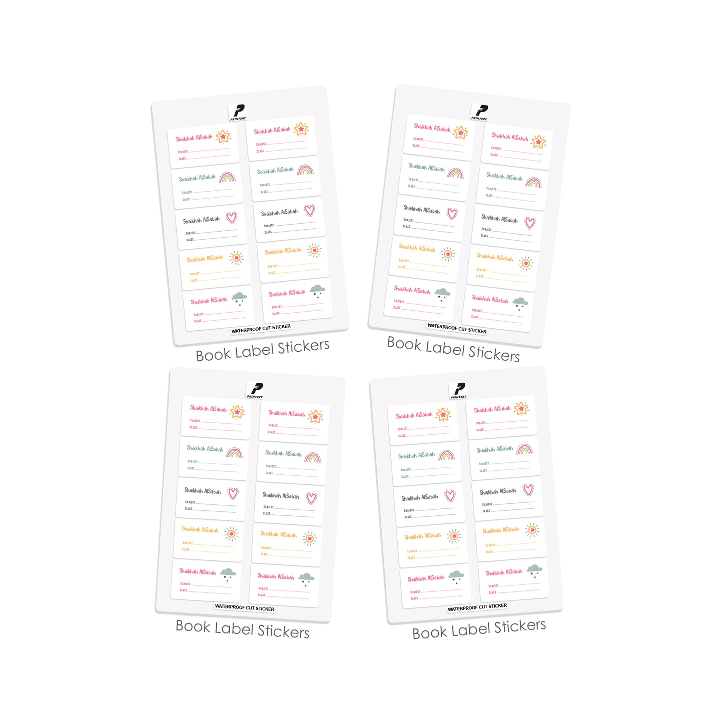 School Label Stickers Pack D006