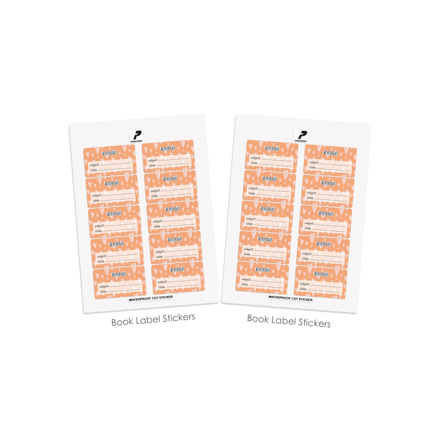 School Label Stickers Pack D009 - Heart