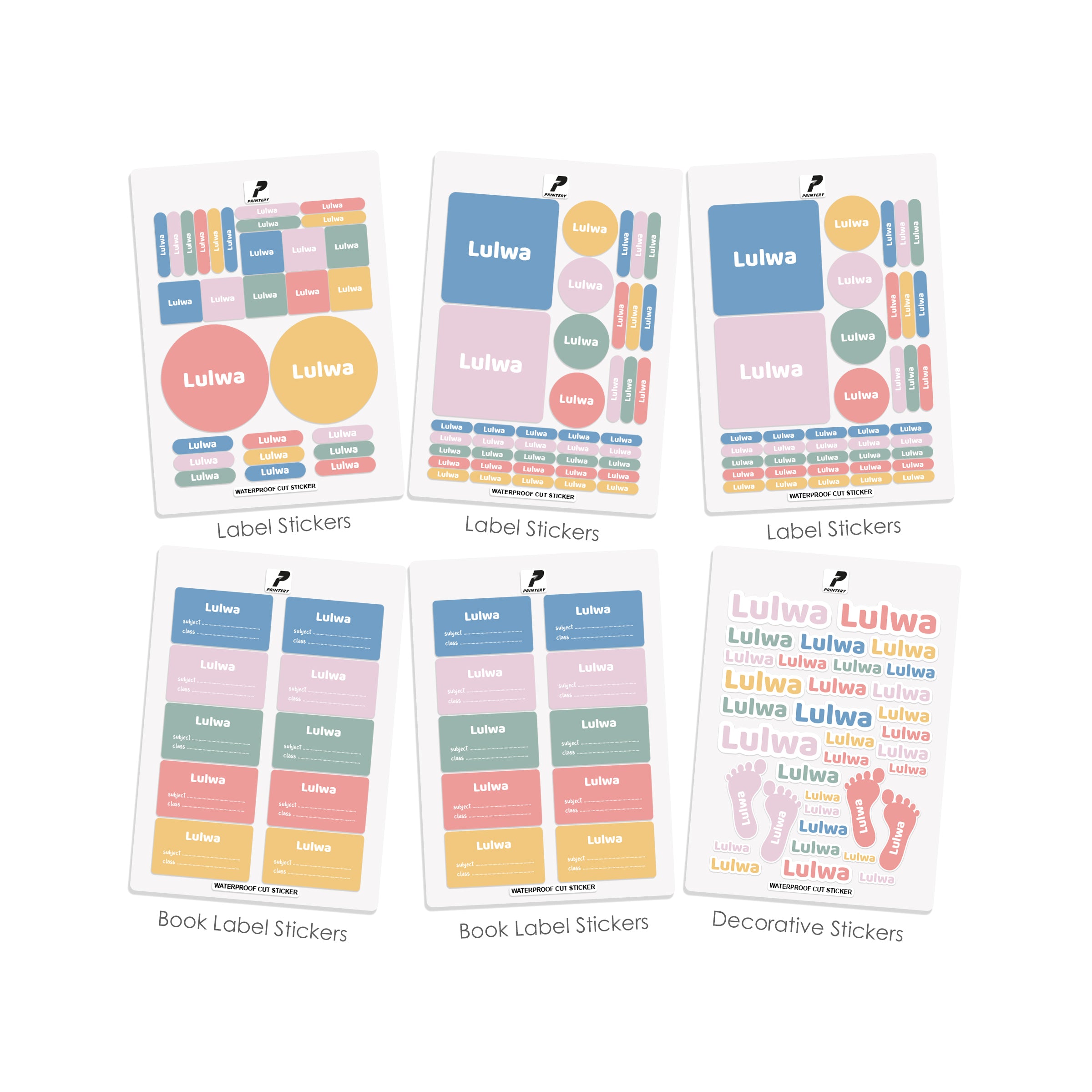 School Label Stickers Pack D010 - Basic Theme – PRINTERY