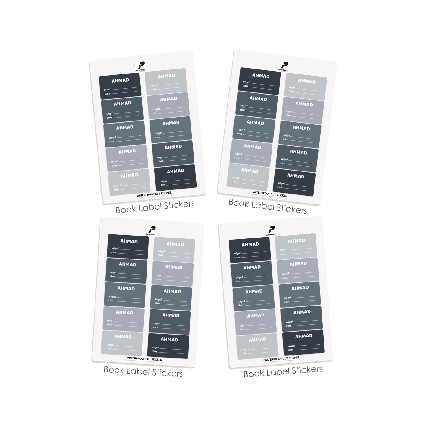 School Label Stickers Pack D013 - Basic Theme