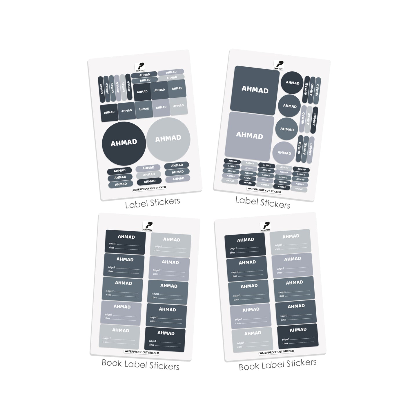 School Label Stickers Pack D013 - Basic Theme