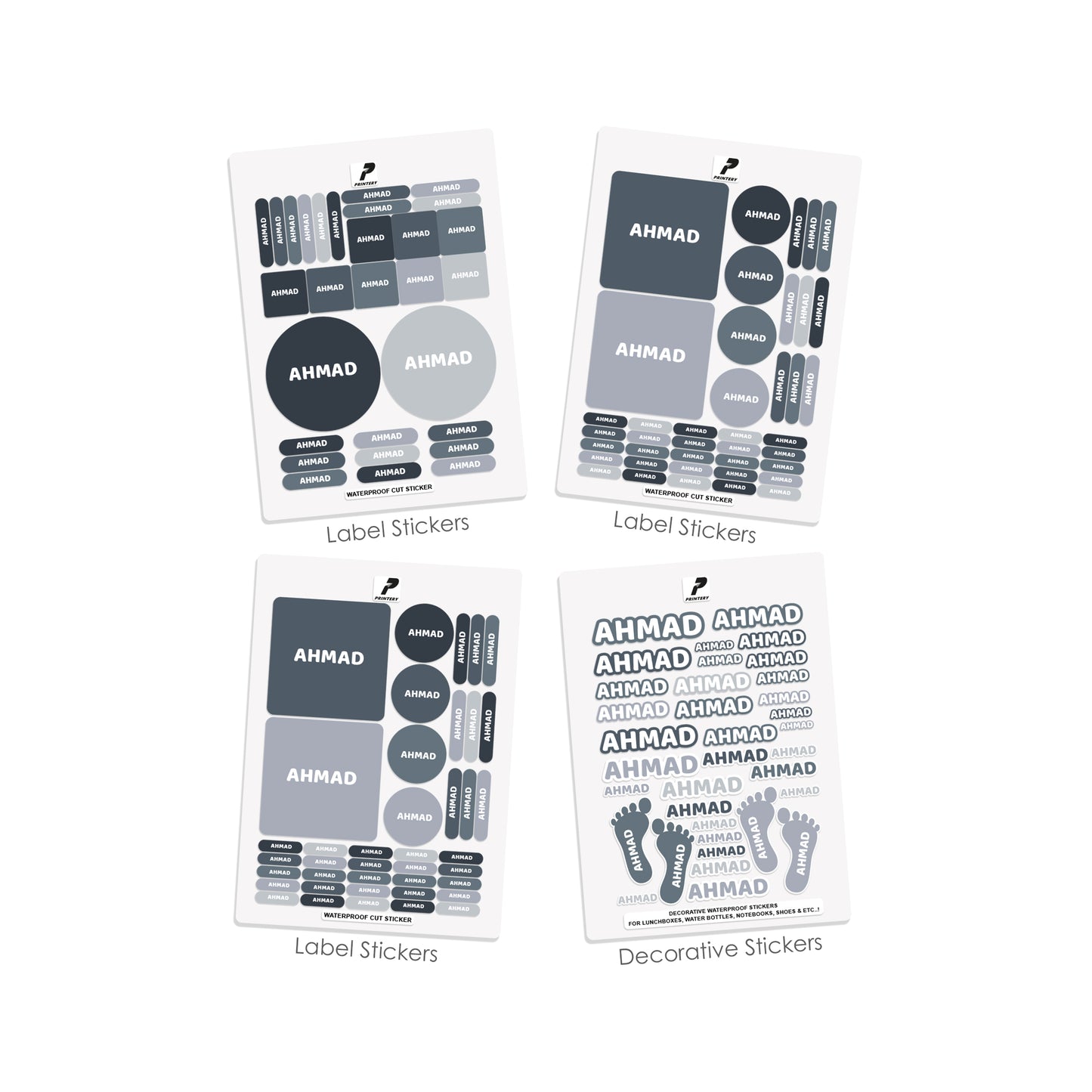 School Label Stickers Pack D013 - Basic Theme