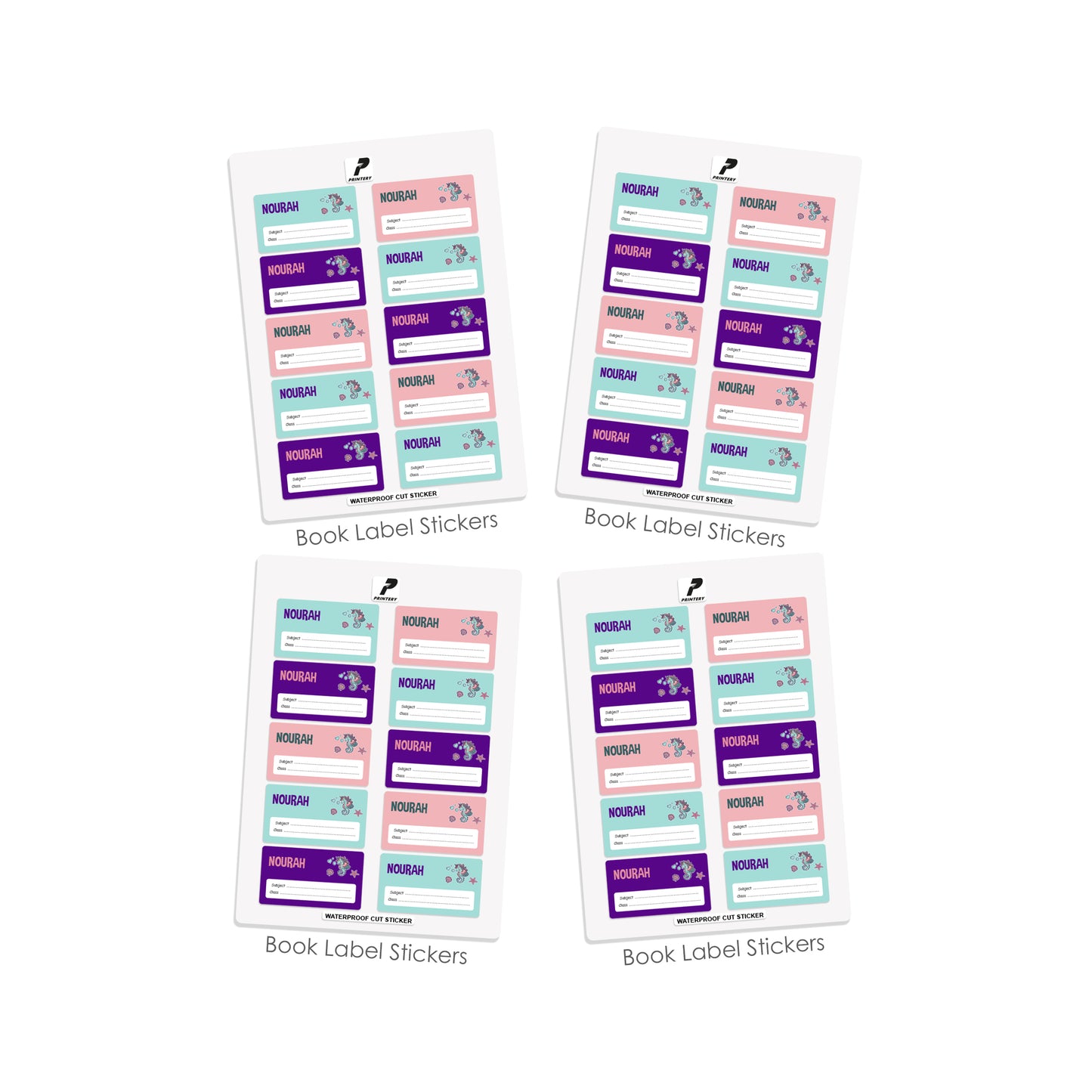 School Label Stickers Pack D015 - Unicorn