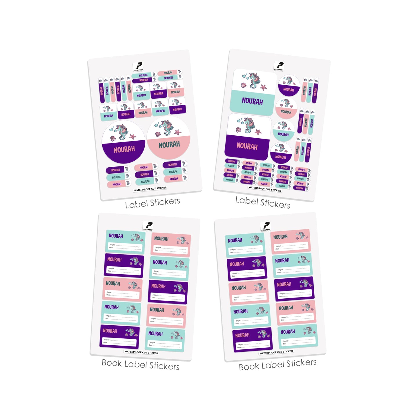 School Label Stickers Pack D015 - Unicorn