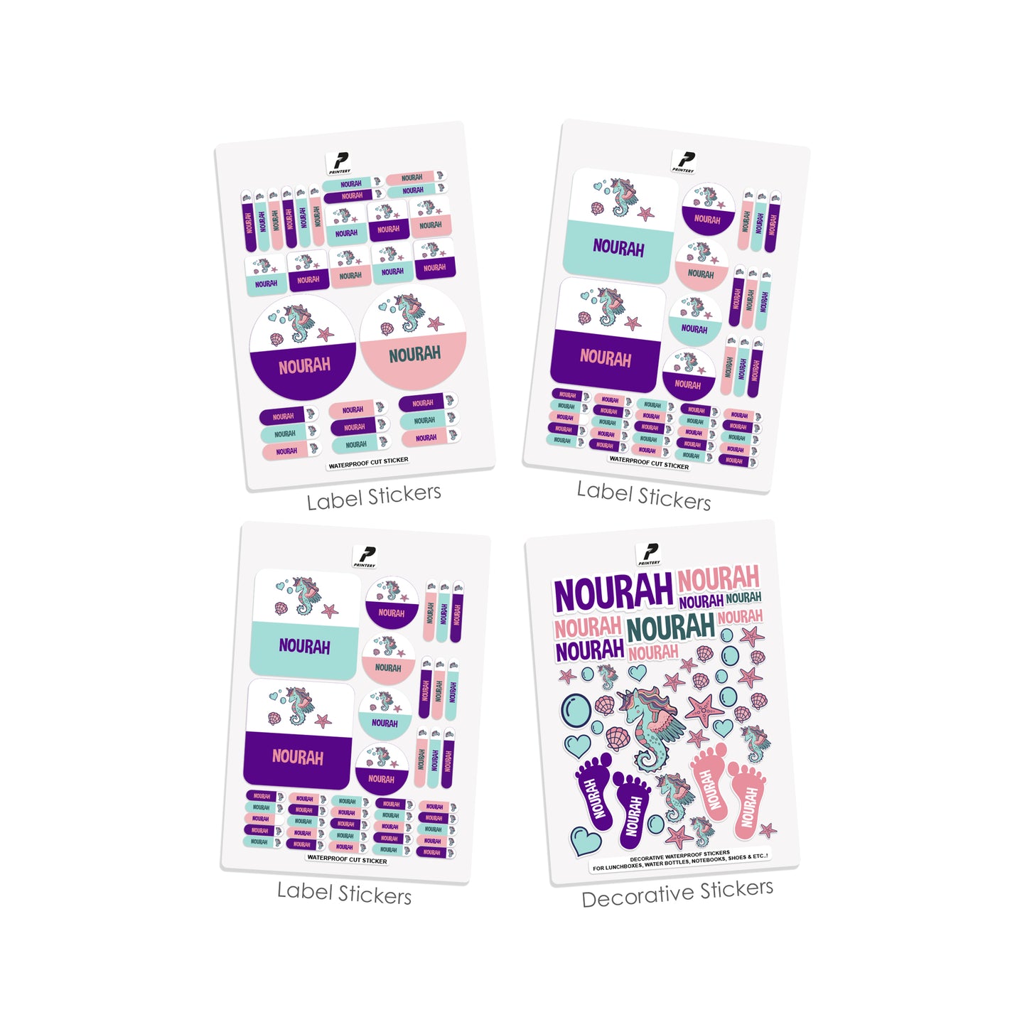 School Label Stickers Pack D015 - Unicorn
