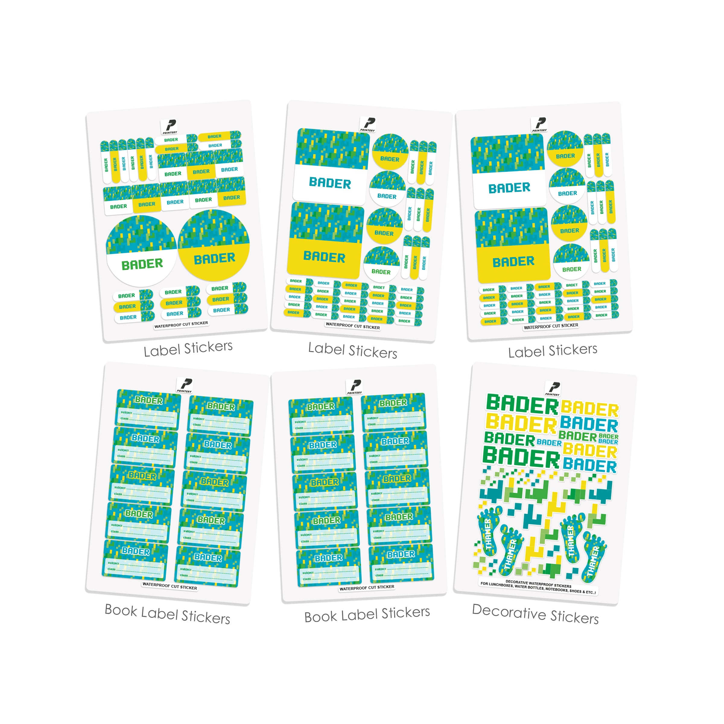 Minecraft School Math Labels School Label Stickers Pack D017 - Minecraft – PRINTERY