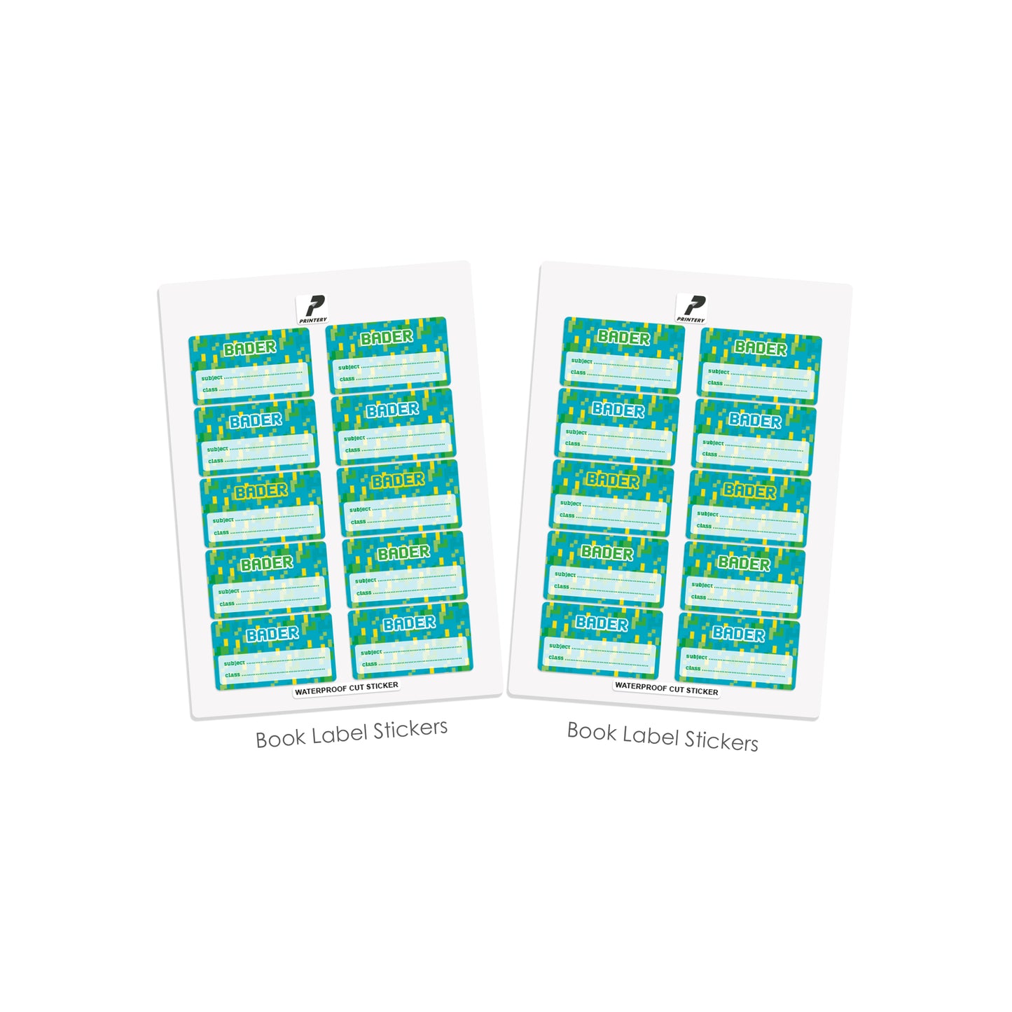 School Label Stickers Pack D017 - Minecraft