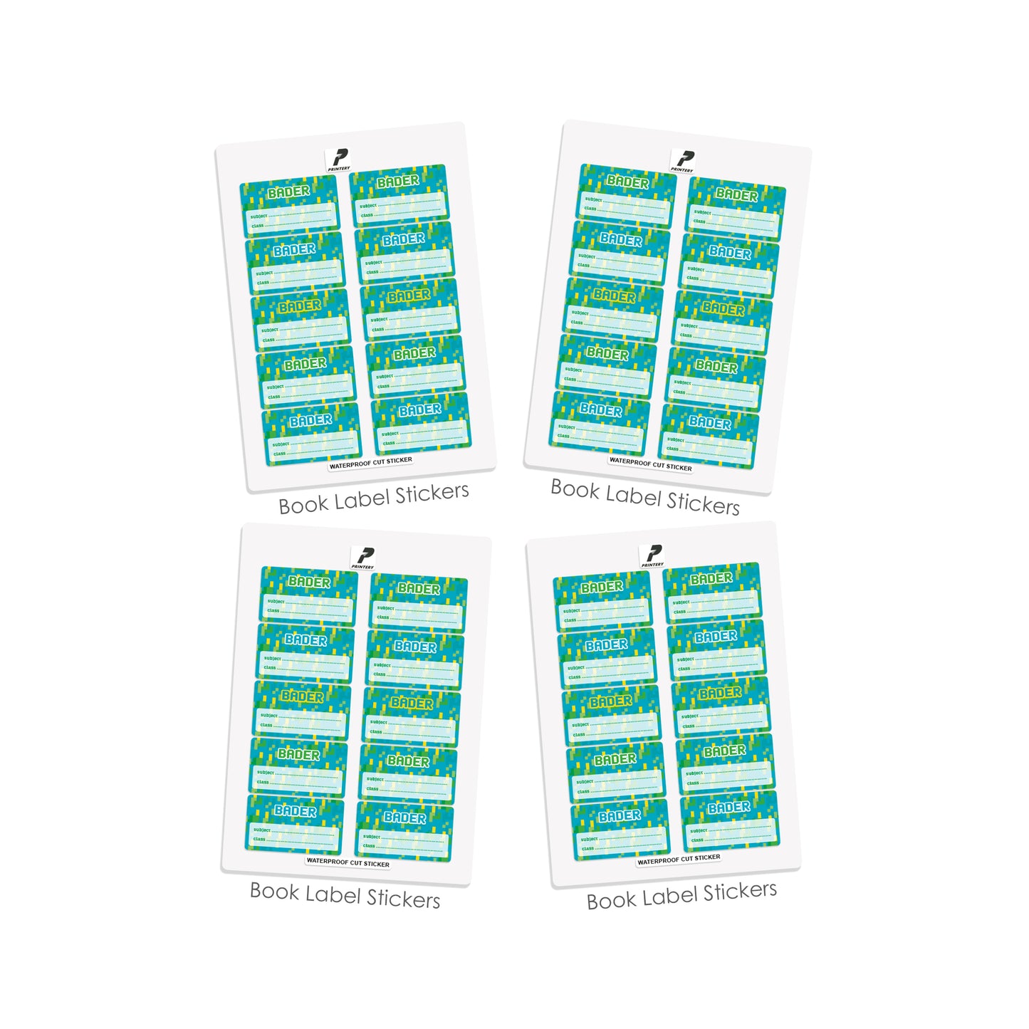 School Label Stickers Pack D017 - Minecraft