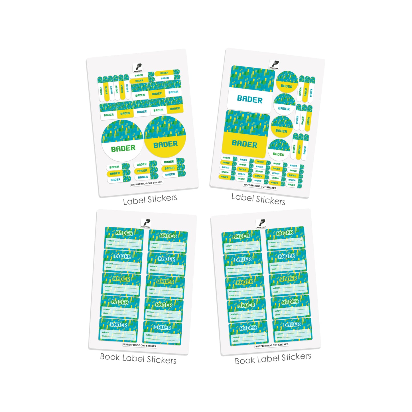 School Label Stickers Pack D017 - Minecraft