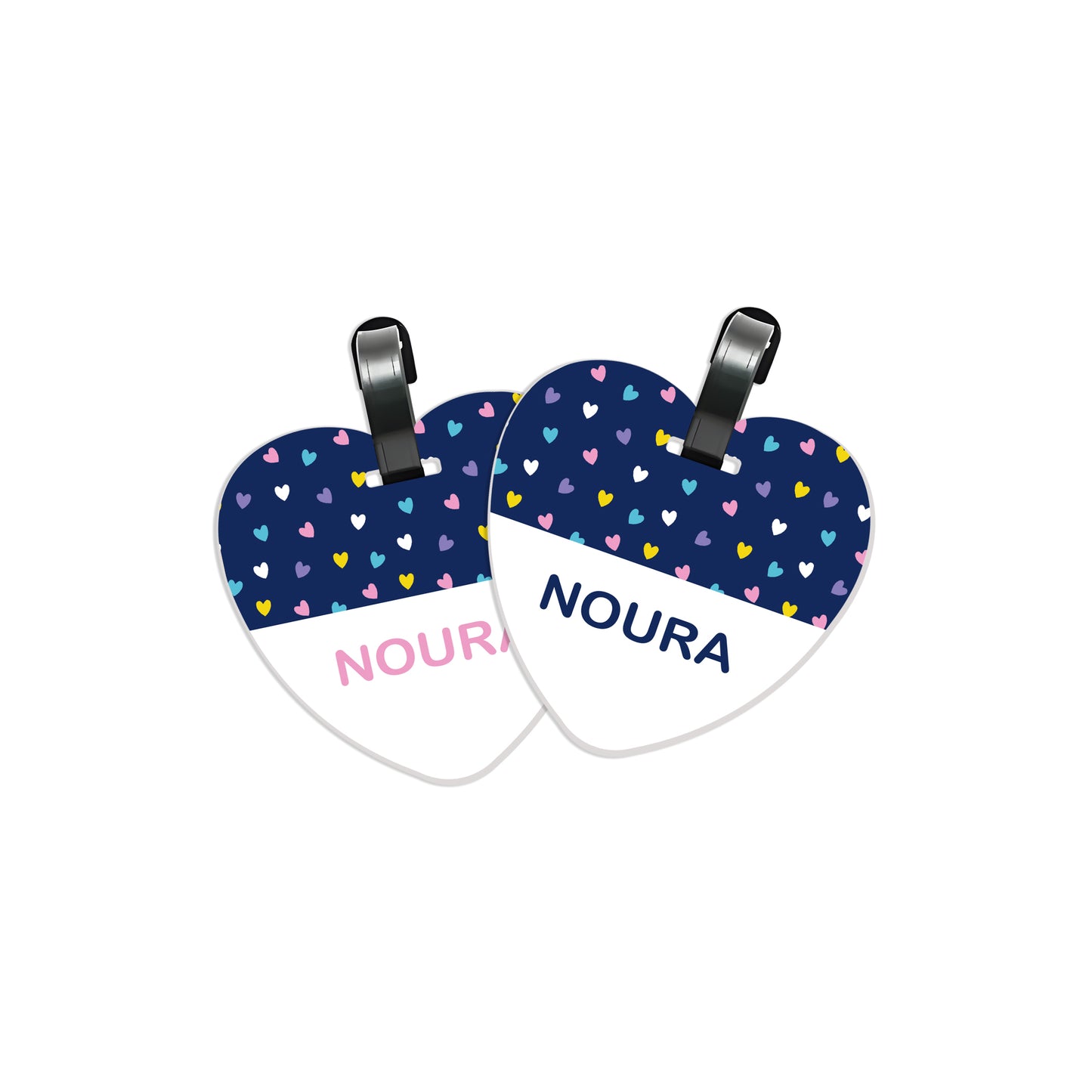 School Tags D018 - Navy Heart