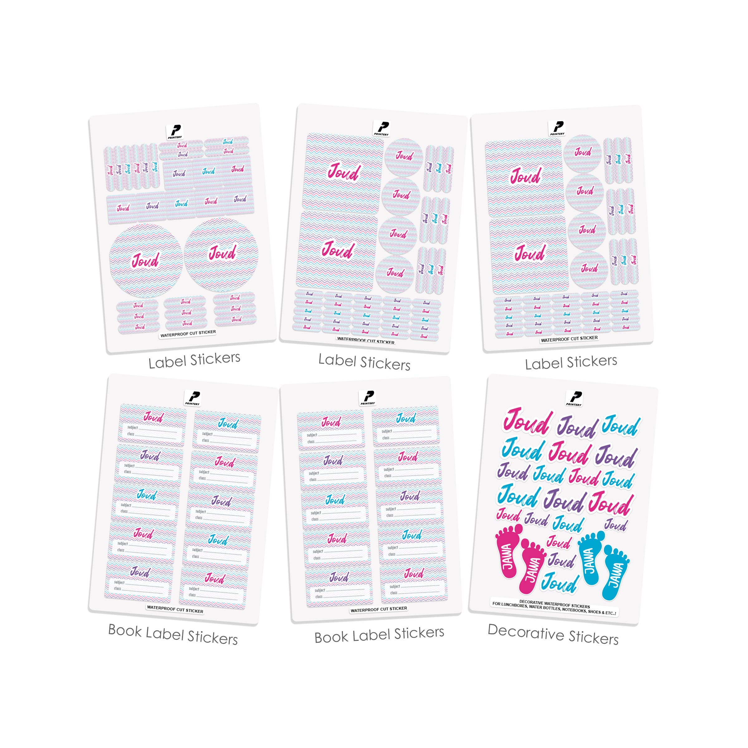 School Label Stickers Pack D019 – PRINTERY