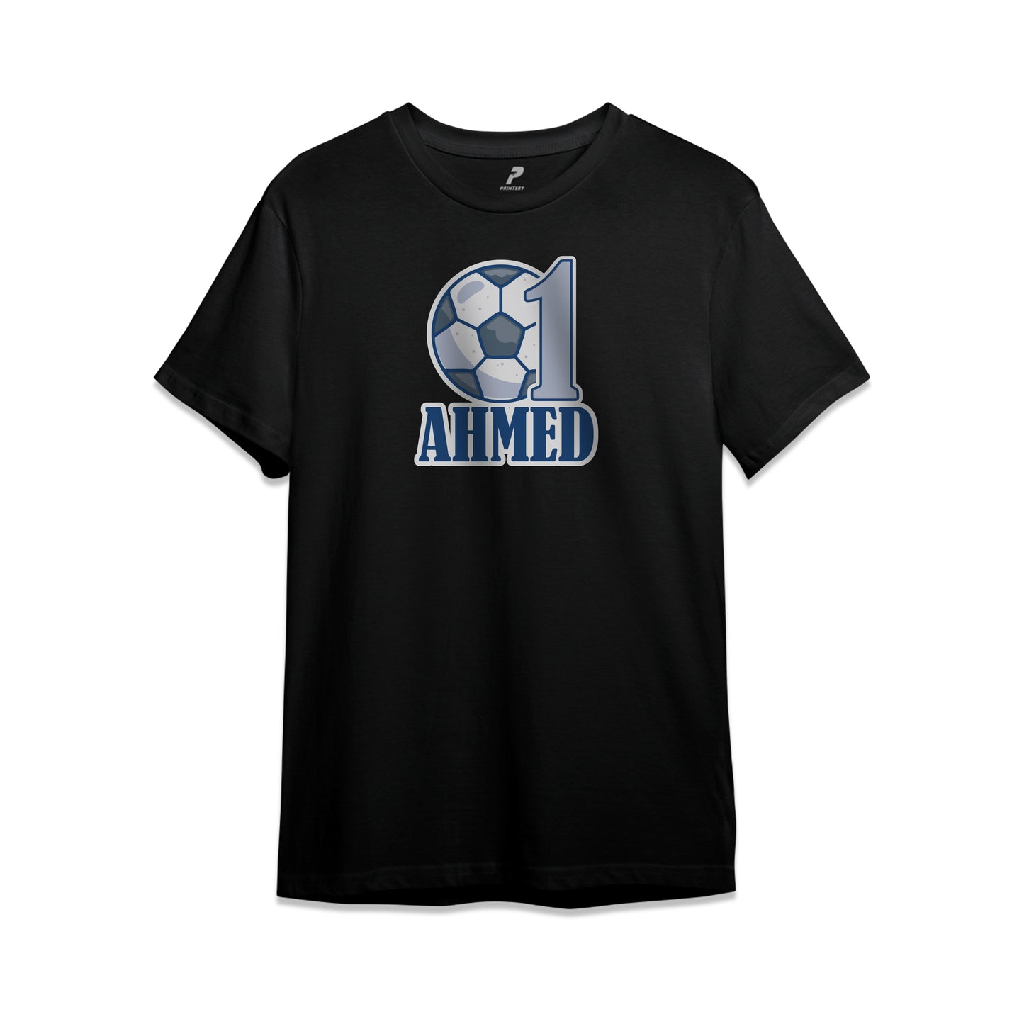 Football Theme Birthday T-Shirt Black