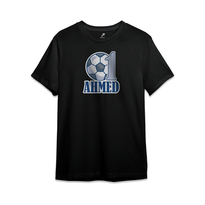 Football Theme Birthday T-Shirt Black