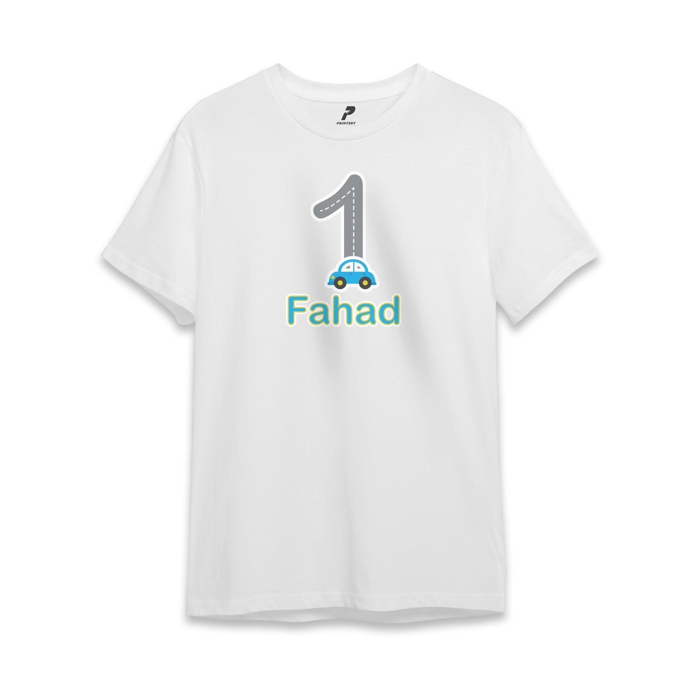 Car Theme Birthday T-Shirt White