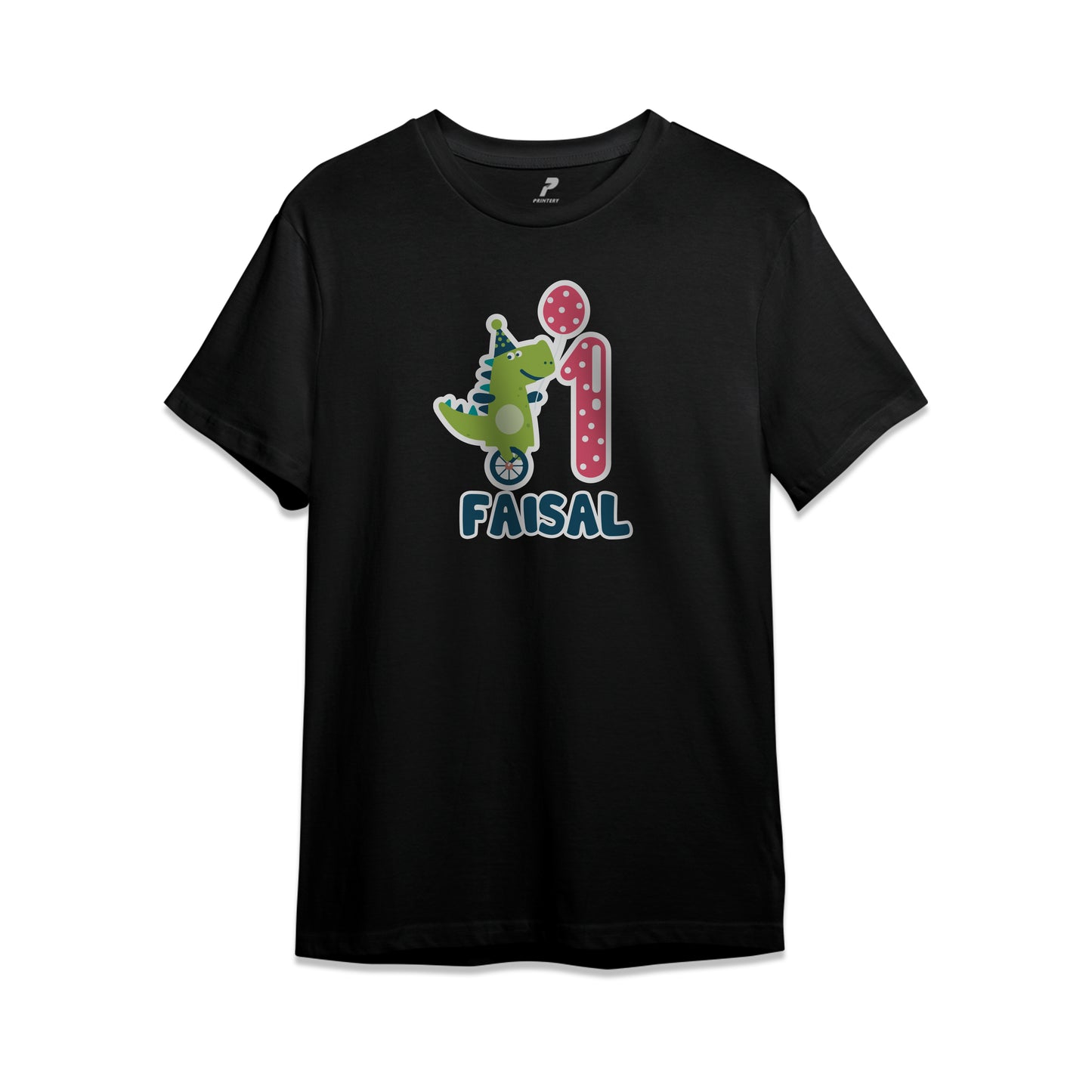 Dinosaur Theme Birthday T-Shirt Black