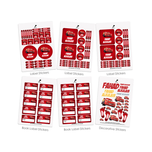 School Label Stickers Pack D020 - Car