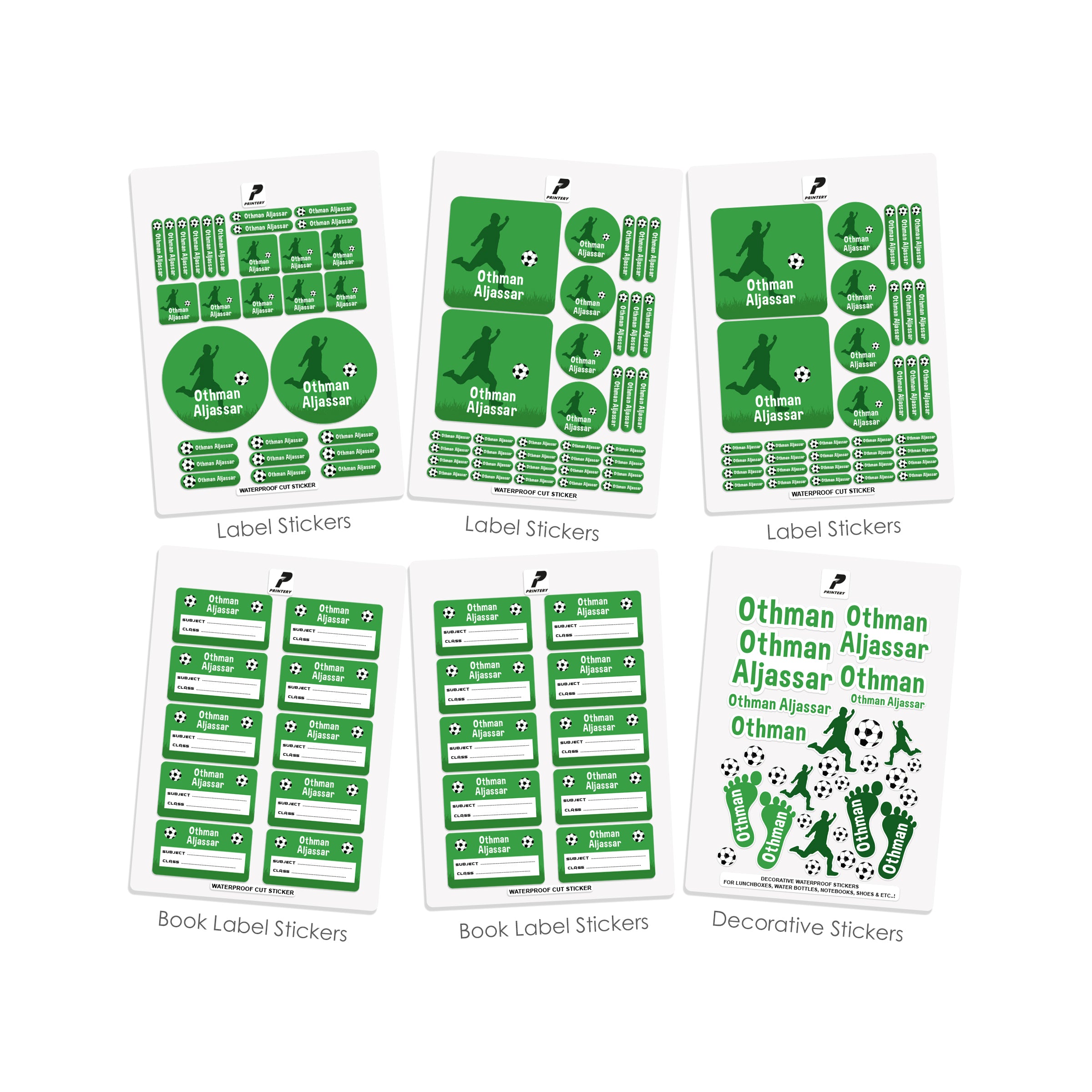 School Label Stickers Pack D023 - Football – PRINTERY