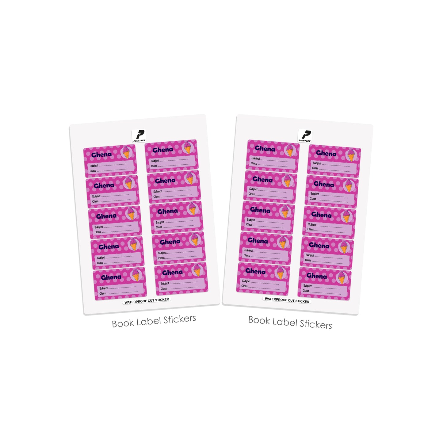 School Label Stickers Pack D027 - Ica Cream
