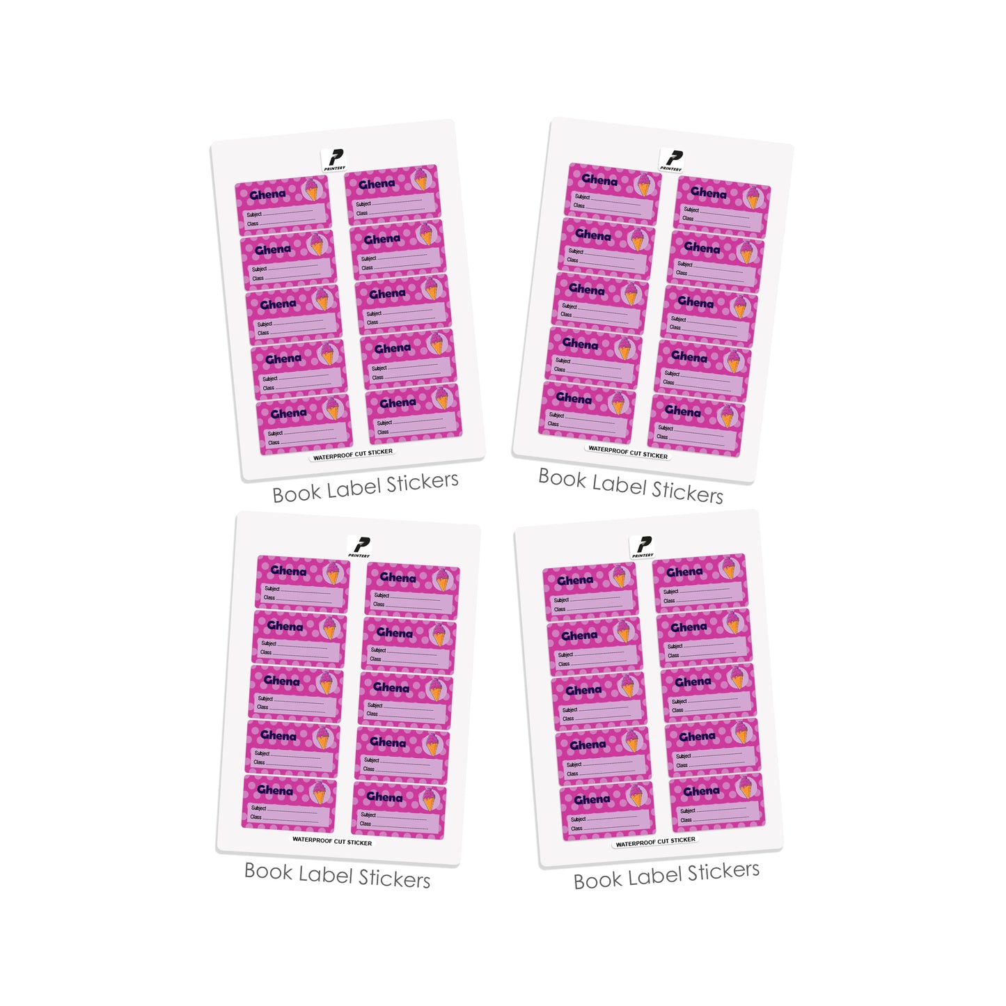 School Label Stickers Pack D027 - Ica Cream