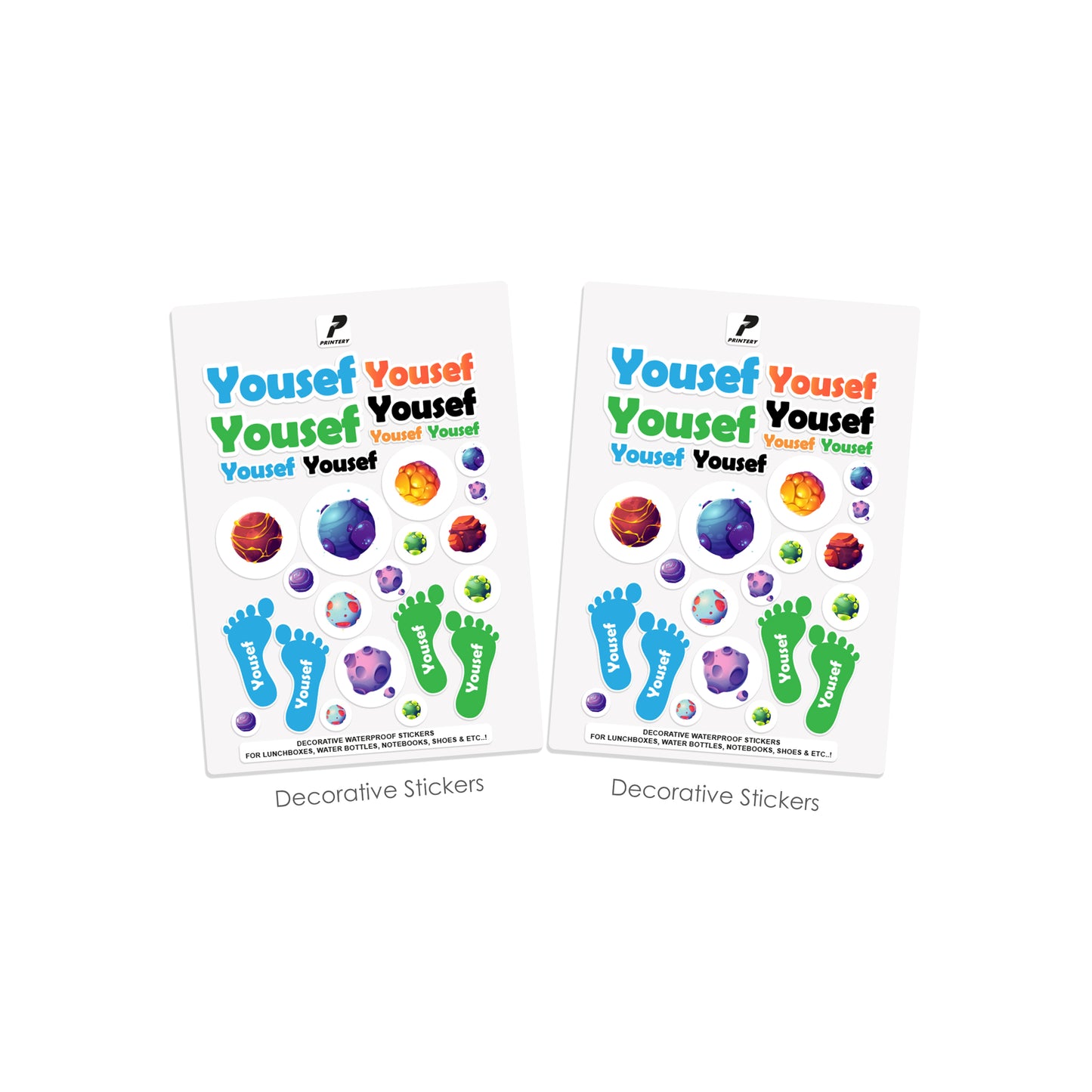 School Label Stickers Pack D028 - Space
