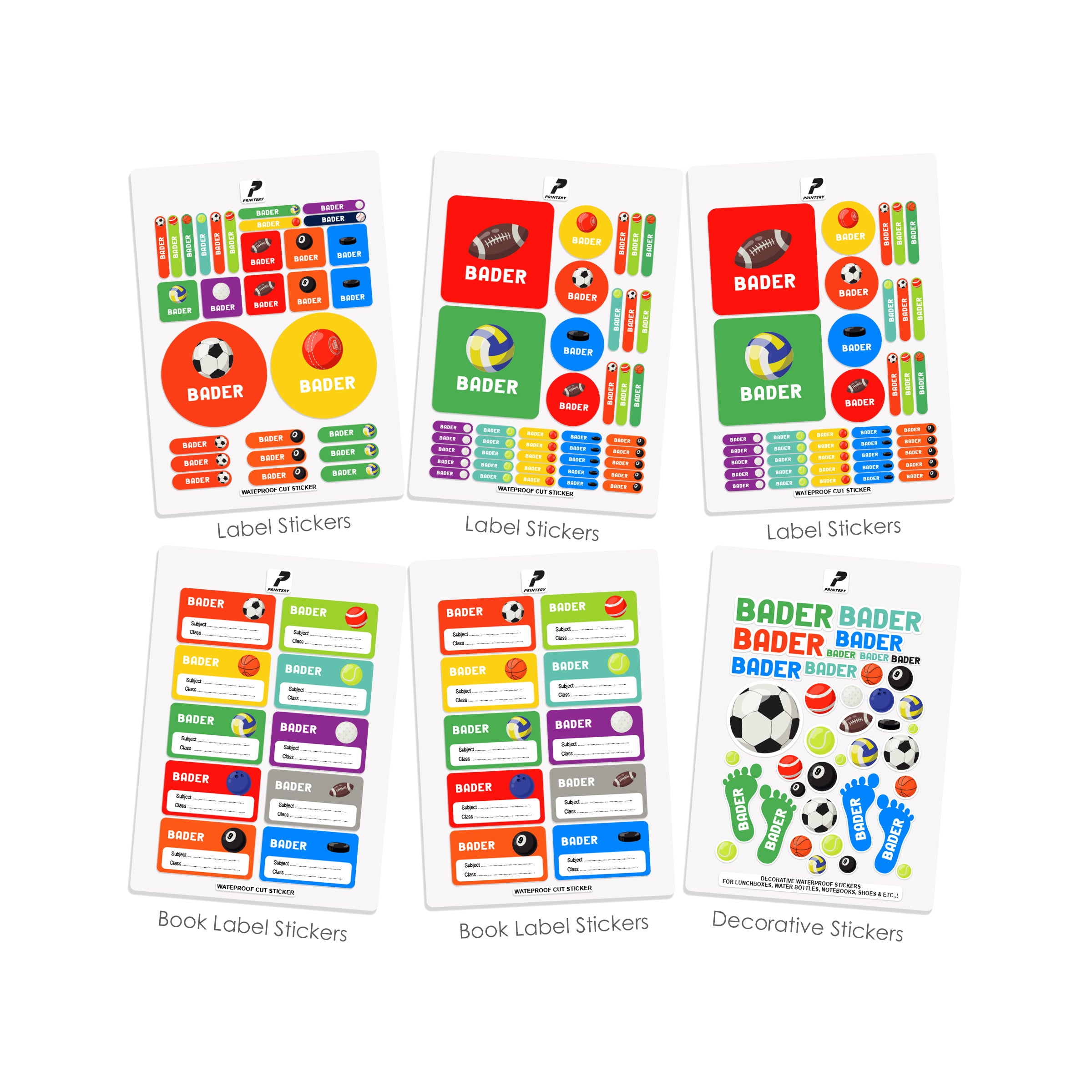 Learning Label Sticker School Label Stickers Pack D029 - Ball – PRINTERY