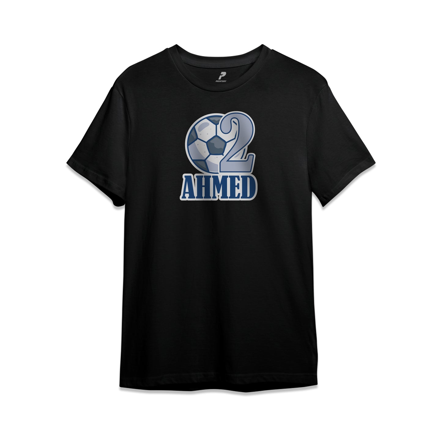 Football Theme Birthday T-Shirt Black